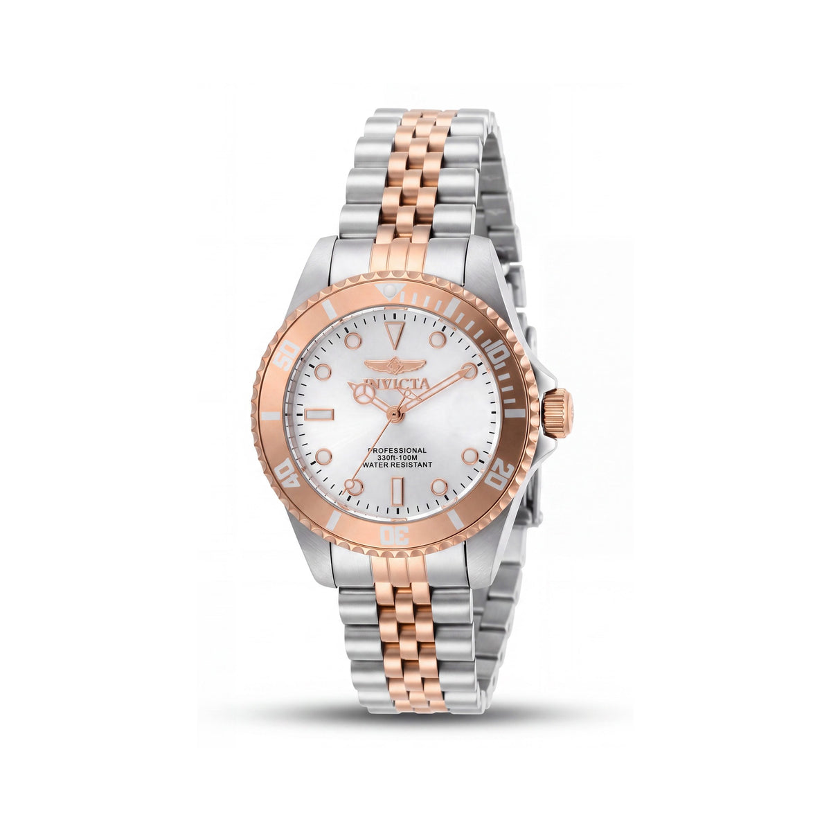 Invicta Women's Diver Quartz Watch Two Tone Stainless Steel White Dial Mineral Crystal 34mm Water Resistant, Photo 1