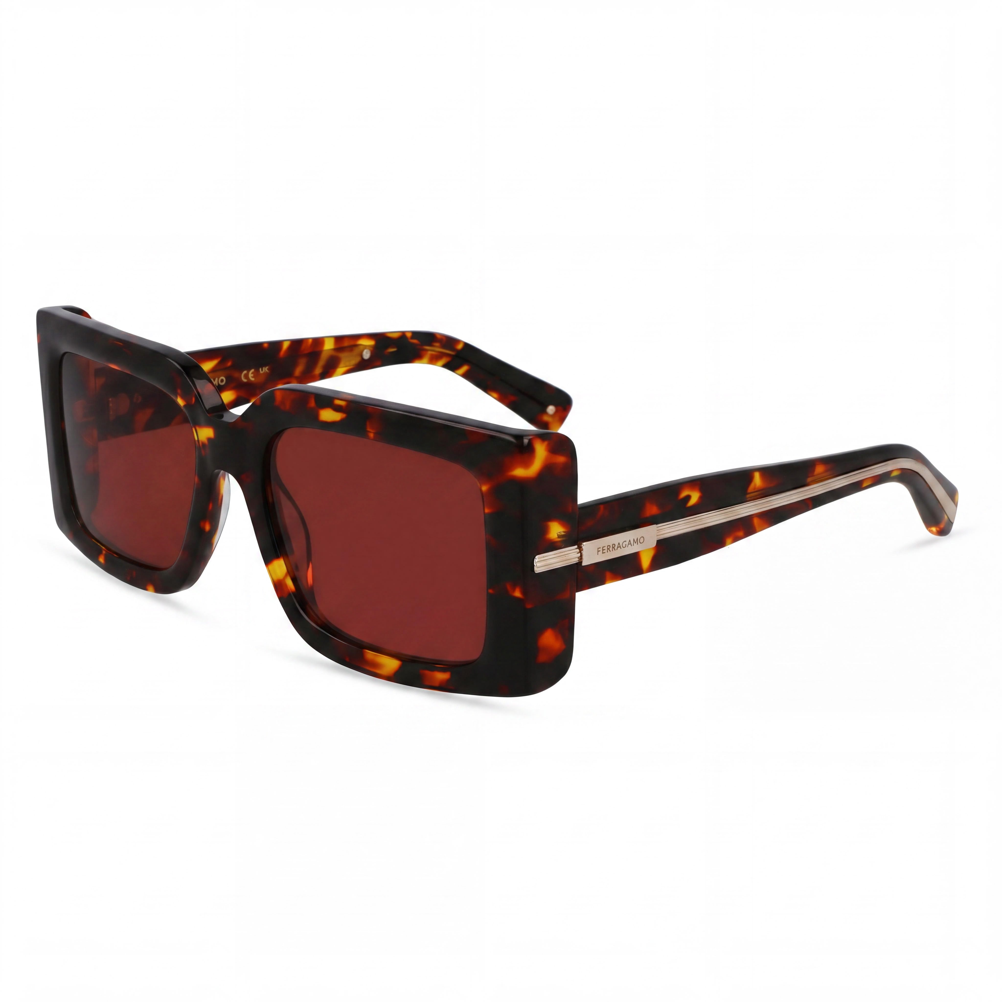 Ferragamo Sf2032s Unisex Titanium Dark Tortoise Frame with Non-Polarized UV 400 Lenses 55-19-140, Photo 1