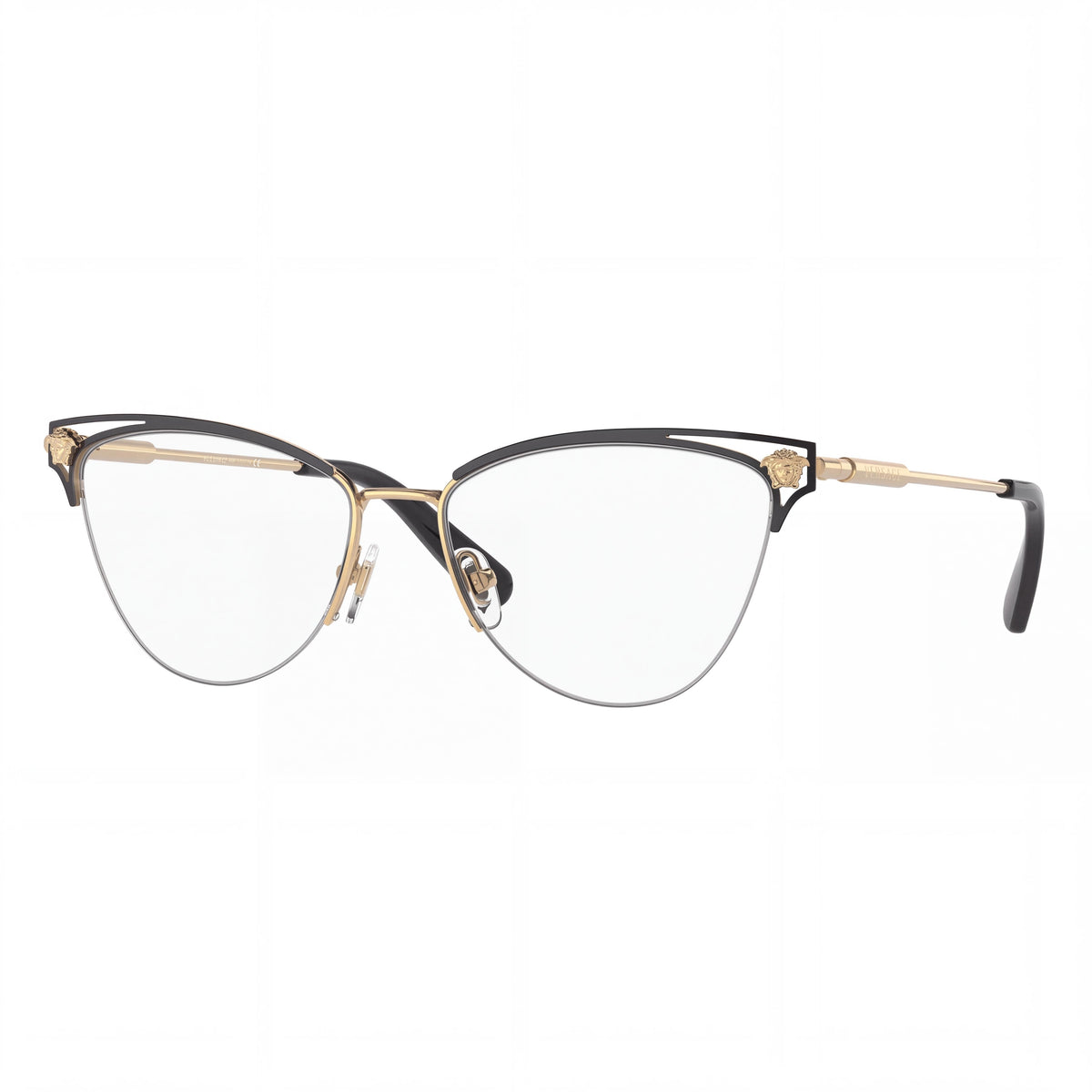 Gafas Versace Ve 1280 para mujer, de metal dorado y negro, estilo ojo de gato, 55 mm, Photo 1