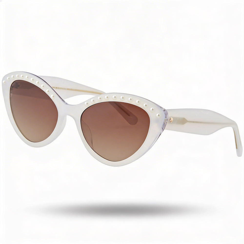 Gafas de sol Kate Spade New York JUNI/G/S PEARL para mujer, montura de acetato marrón blanco, protección UV, 55 mm