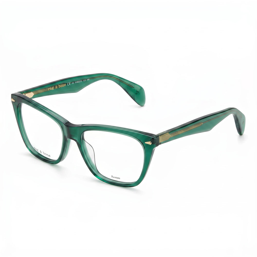rag & bone Women's Modern RNB3013 Transparent Green Acetate Full Rim Cat Eye Eyeglasses 53mm