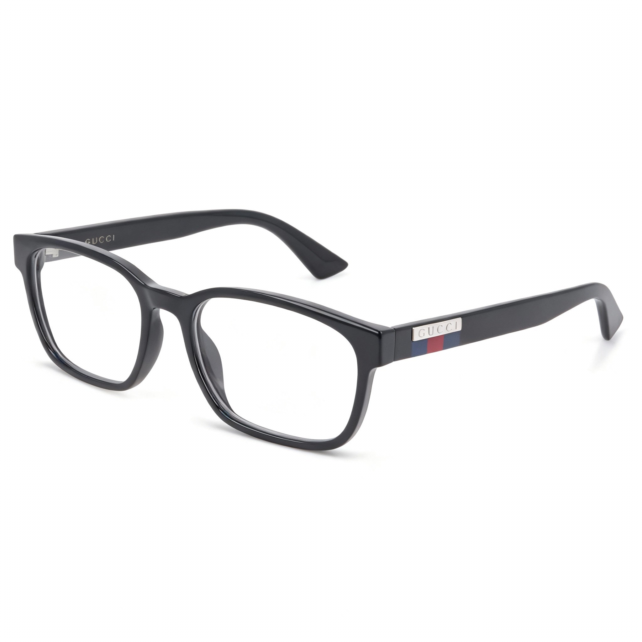 Gucci Gg0749o Men's Plastic Rectangular Eyeglasses, Black Transparent Frame, Clear Lenses 55-18-145, Photo 1