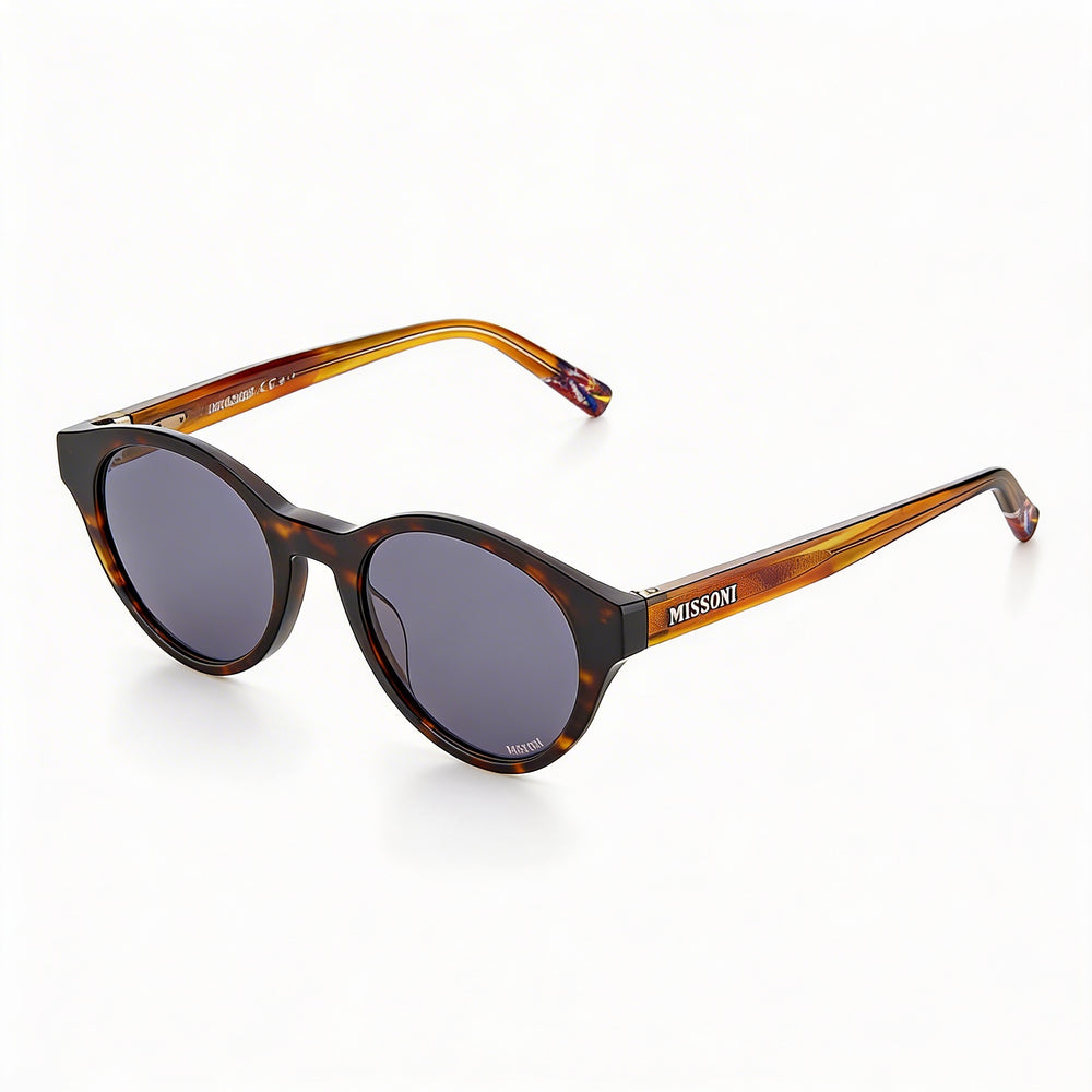 Gafas de sol Missoni Modern para mujer, de acetato, estilo Havana Horn, con protección UV y lentes de policarbonato (43,3-20-145 mm)