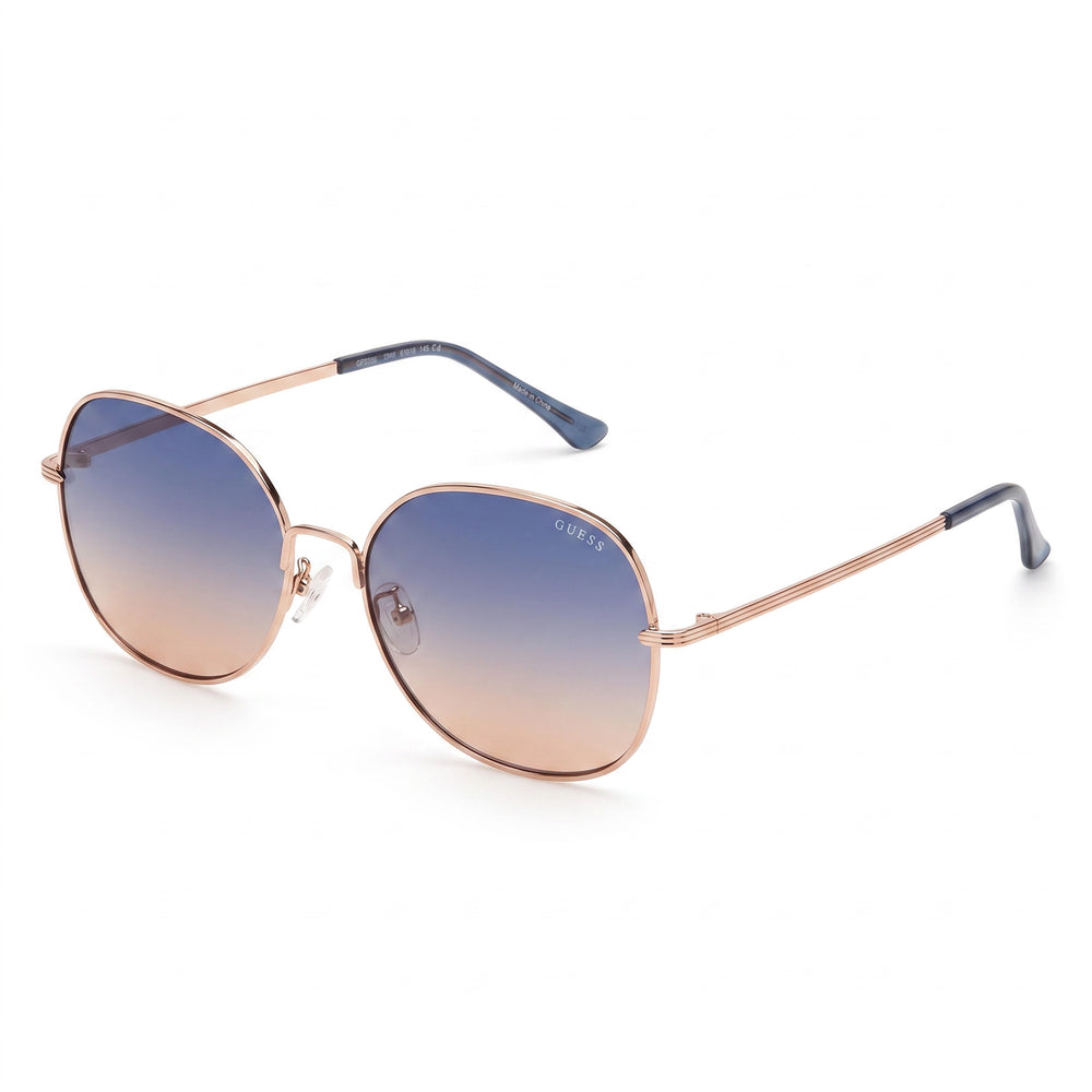 Guess Factory GF0385 Women's Shiny Rose Gold Plastic Frame Blue Gradient UV Protected Sunglasses 145mm