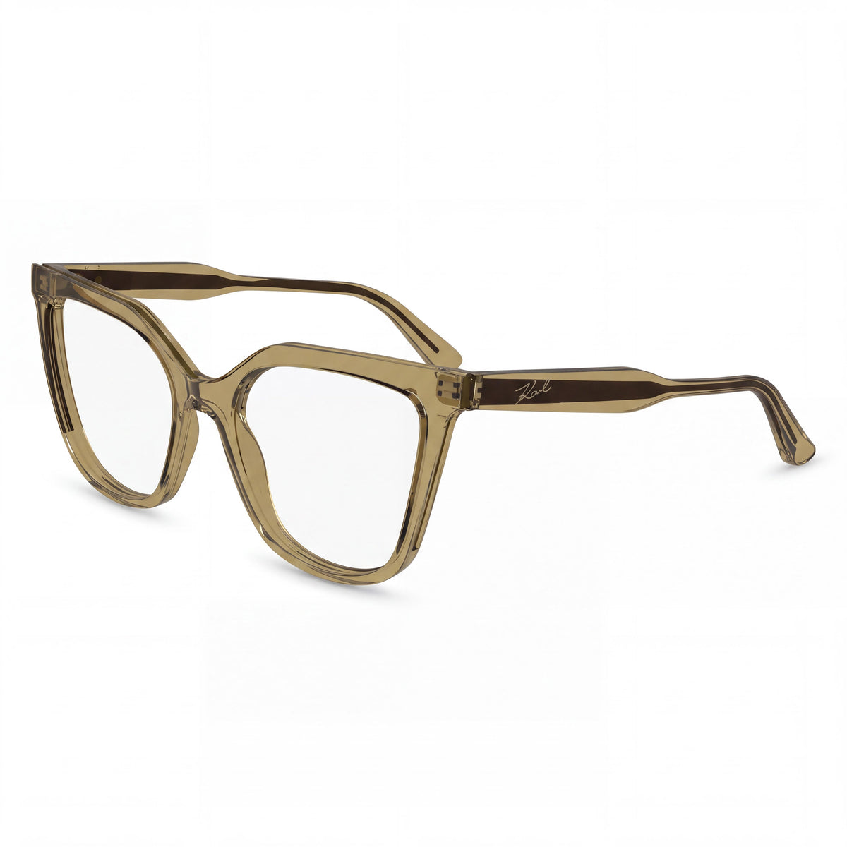 KARL LAGERFELD Kl6155 Women's Modern Khaki iniettato Frame with Khaki Polycarbonate Non-polarised Lenses Eyewear, Photo 1