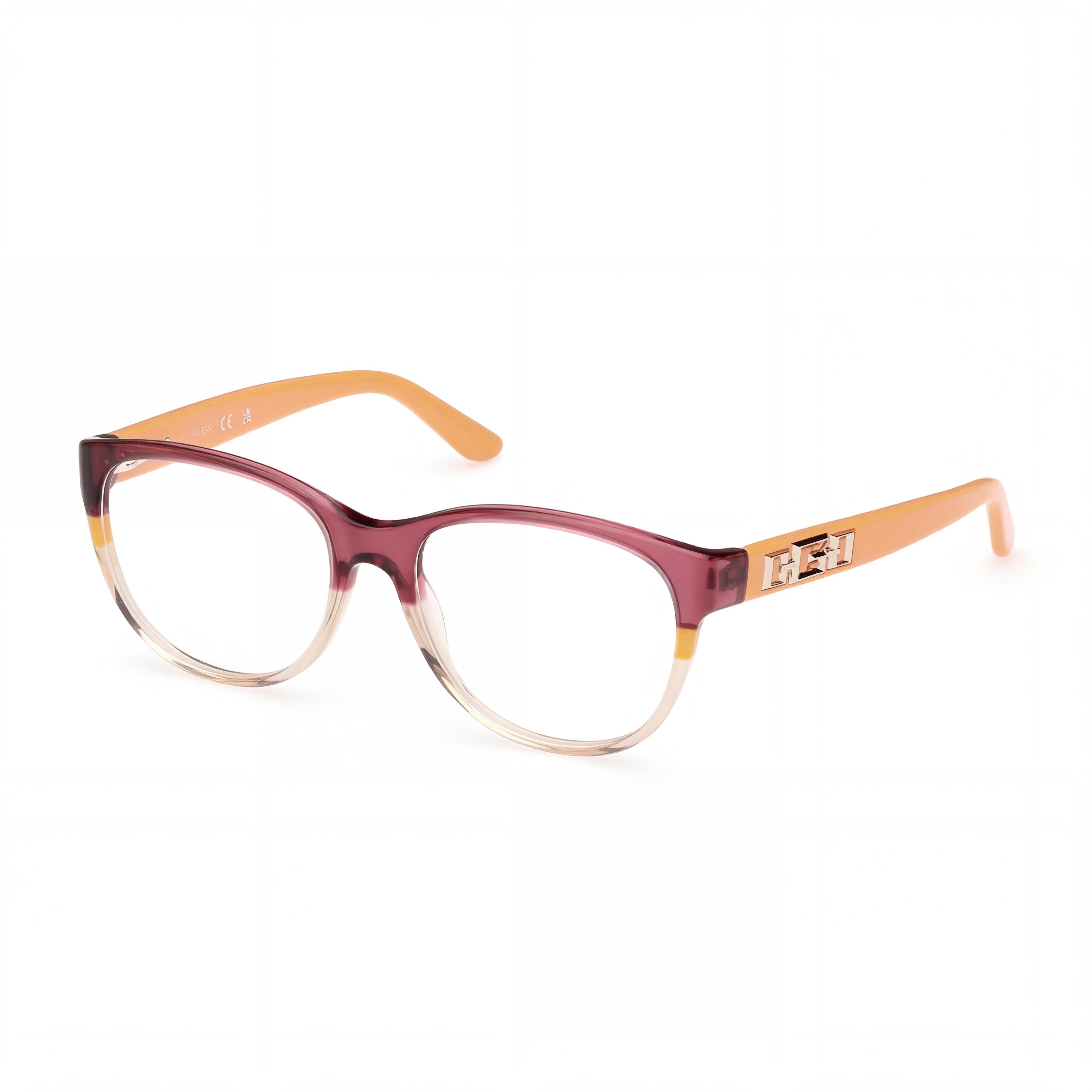 GUESS Gu2980 Women's Optical Eyeglasses with Orange Striped Plastic Frame and Polycarbonate Lenses, 53mm, Photo 1