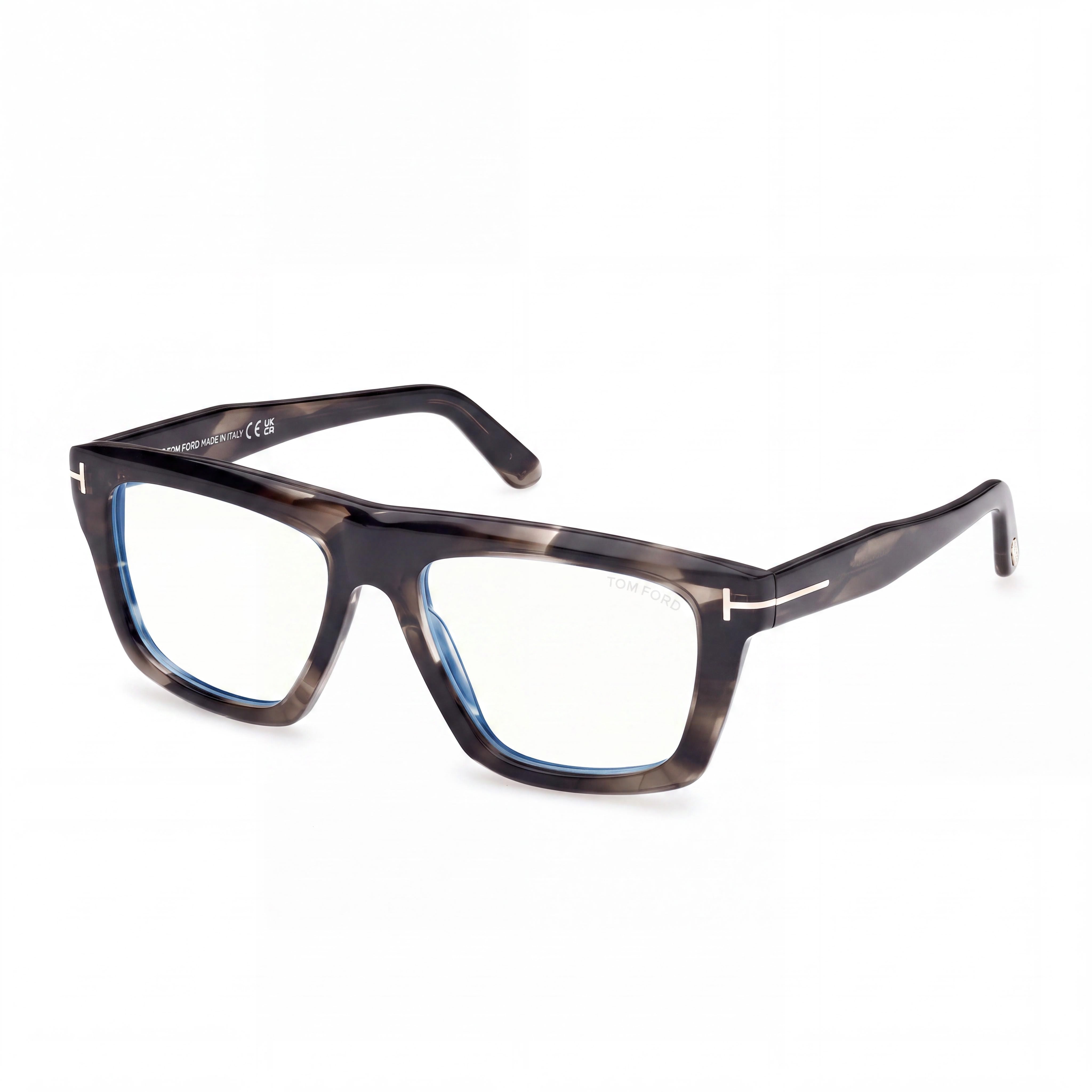 Tom Ford Ft6059-b Unisex Havana Blue Filter Plastic Frame Non-Polarized Black Polycarbonate Lens Sunglasses 54mm, Photo 1