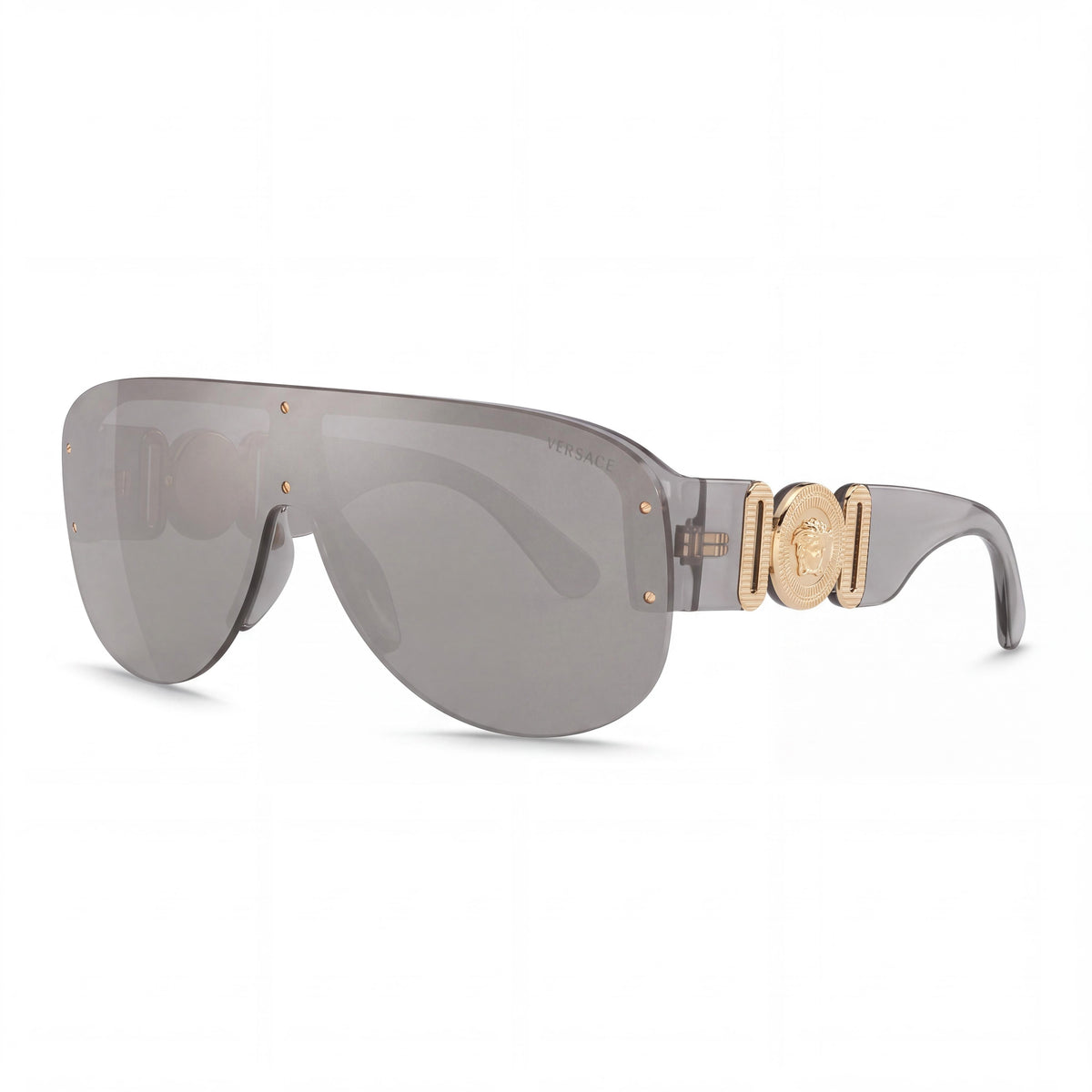 Versace Transparent Grey Unisex Plastic UV Protected Light Silver Mirror Lenses 48mm (Temple 140mm), Photo 1