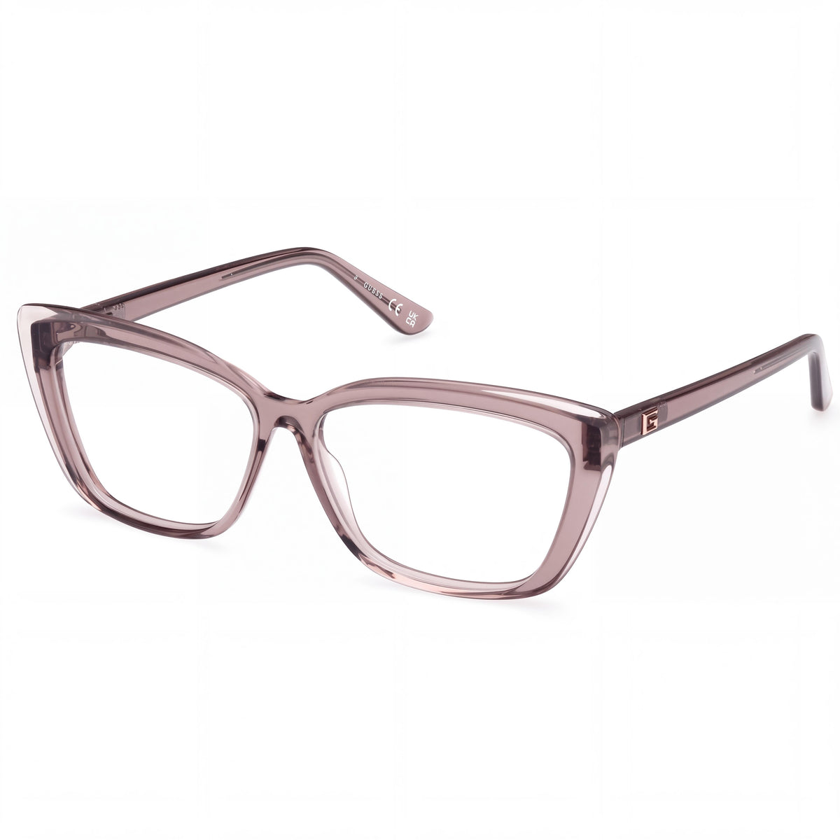 GUESS MODERNO Women's Eyewear with Lenses, a Beige Plastic Frame, and 49mm Lens Width, Photo 1