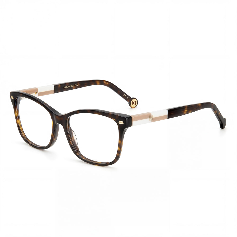 Carolina Herrera Her 0160 Women's Multicolored Plastic Frame, Havana Beige Polycarbonate Lens 54mm