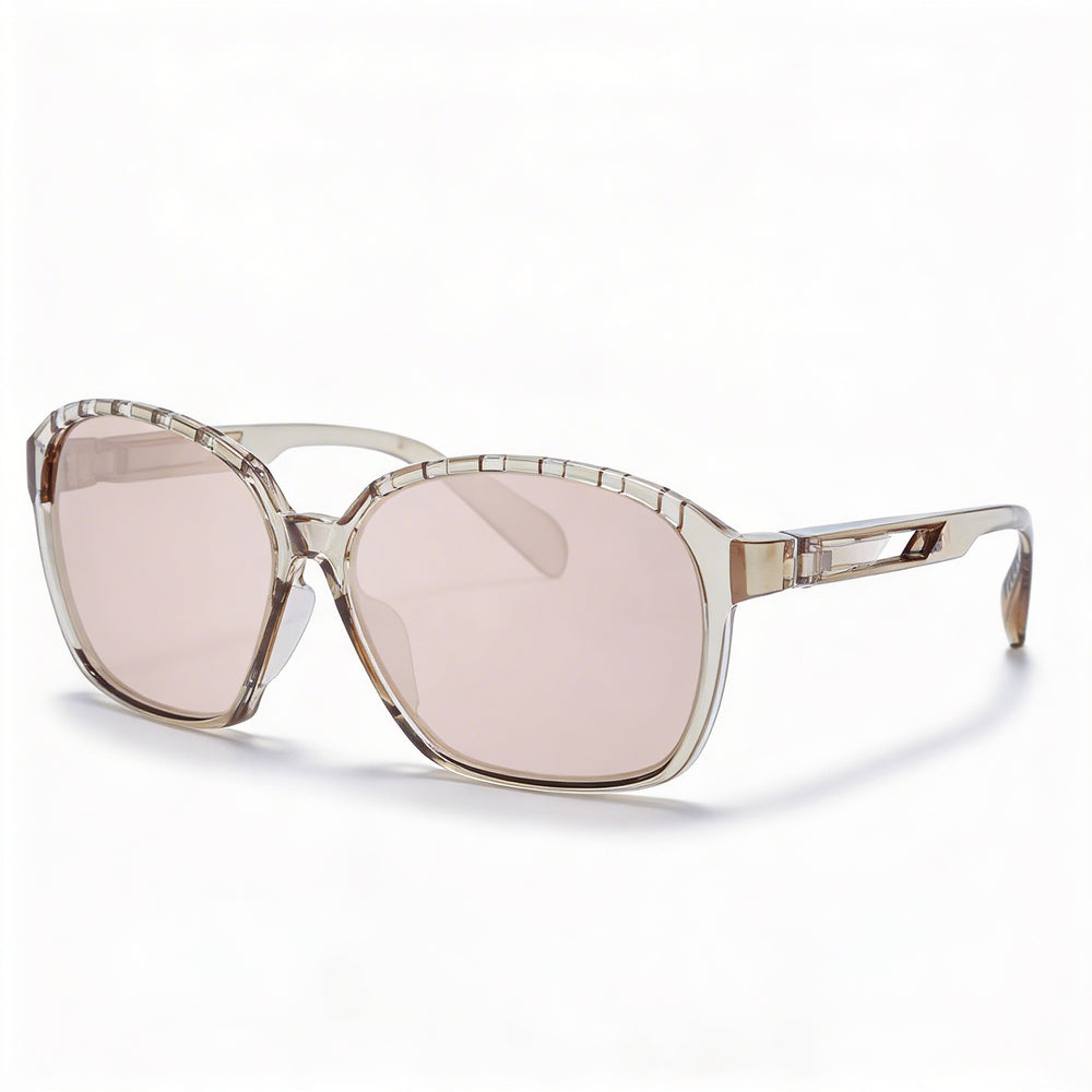 Adidas Classic Women's Plastic Sunglasses Shiny Light Brown Frame Brown Mirror Gradient Non-Polarized UV400 62mm
