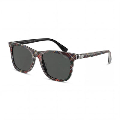 POLO RALPH LAUREN Ph4220u Universal Fit Women's Square Plastic Tartan Red Dark Grey Non-Polarized 100% UV 55mm Sunglasses