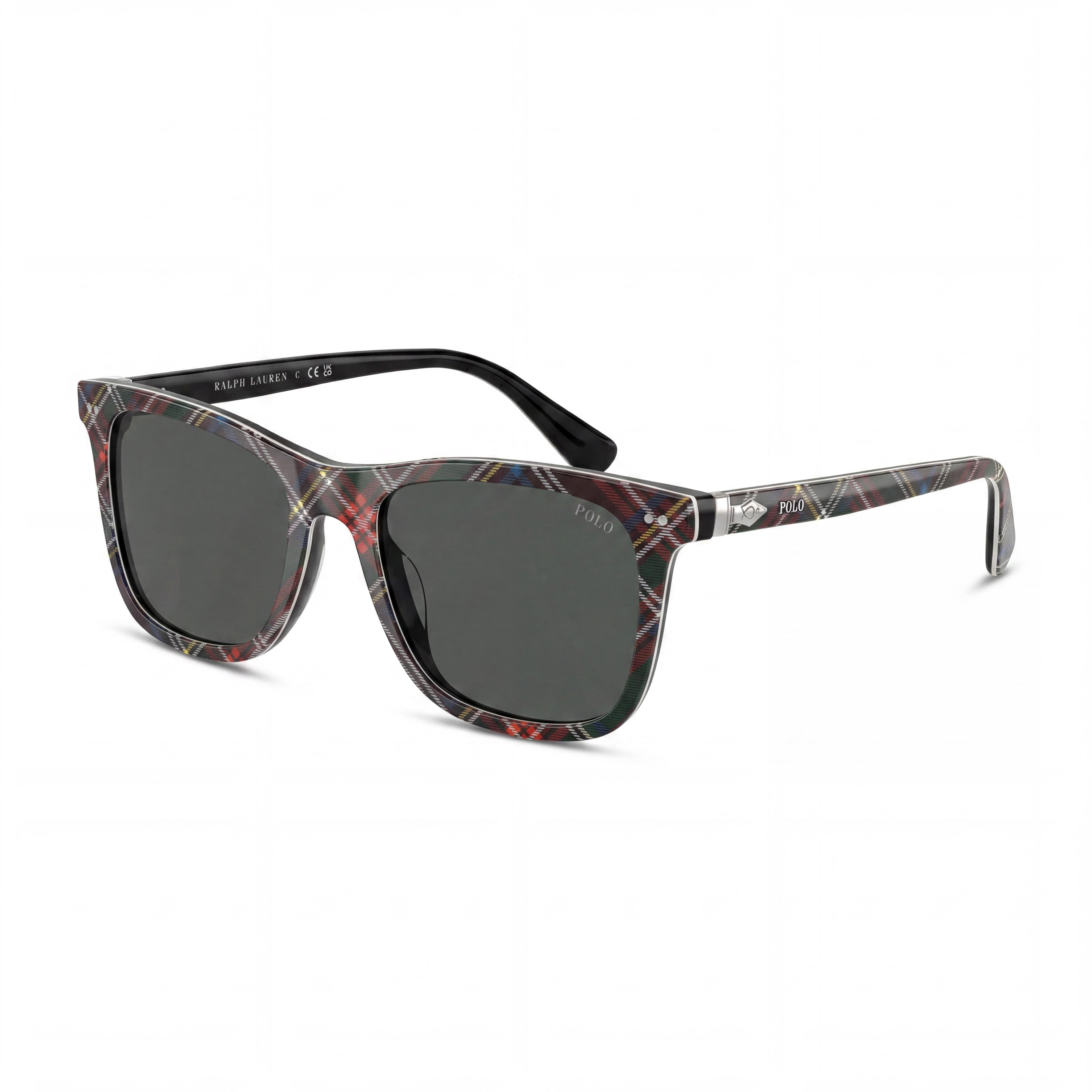 POLO RALPH LAUREN Ph4220u Ajuste Universal Gafas de Sol Cuadradas de Plástico para Mujer, Tartán Rojo Gris Oscuro, Sin Polarizar, 100% UV, 55mm, Photo 1