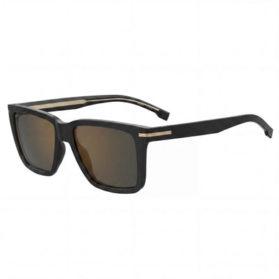 Hugo Boss Style & Expression Men's Black Gold Grey Eco-Acetate Non-Polarized Optical Frame 55mm
