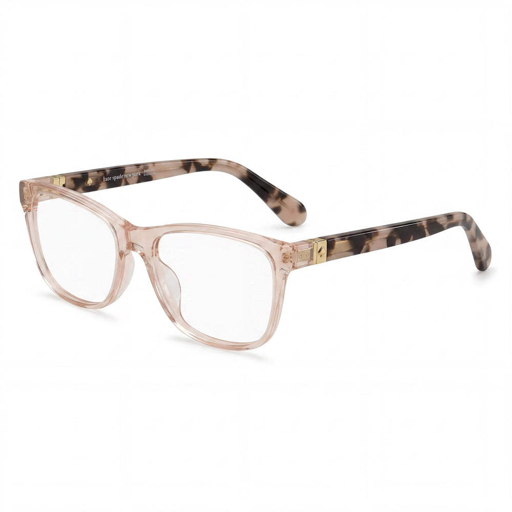 Gafas de sol Kate Spade New York Calley para mujer, montura completa de plástico, rectangulares, color rosa cristal, Havana, 52-15-36