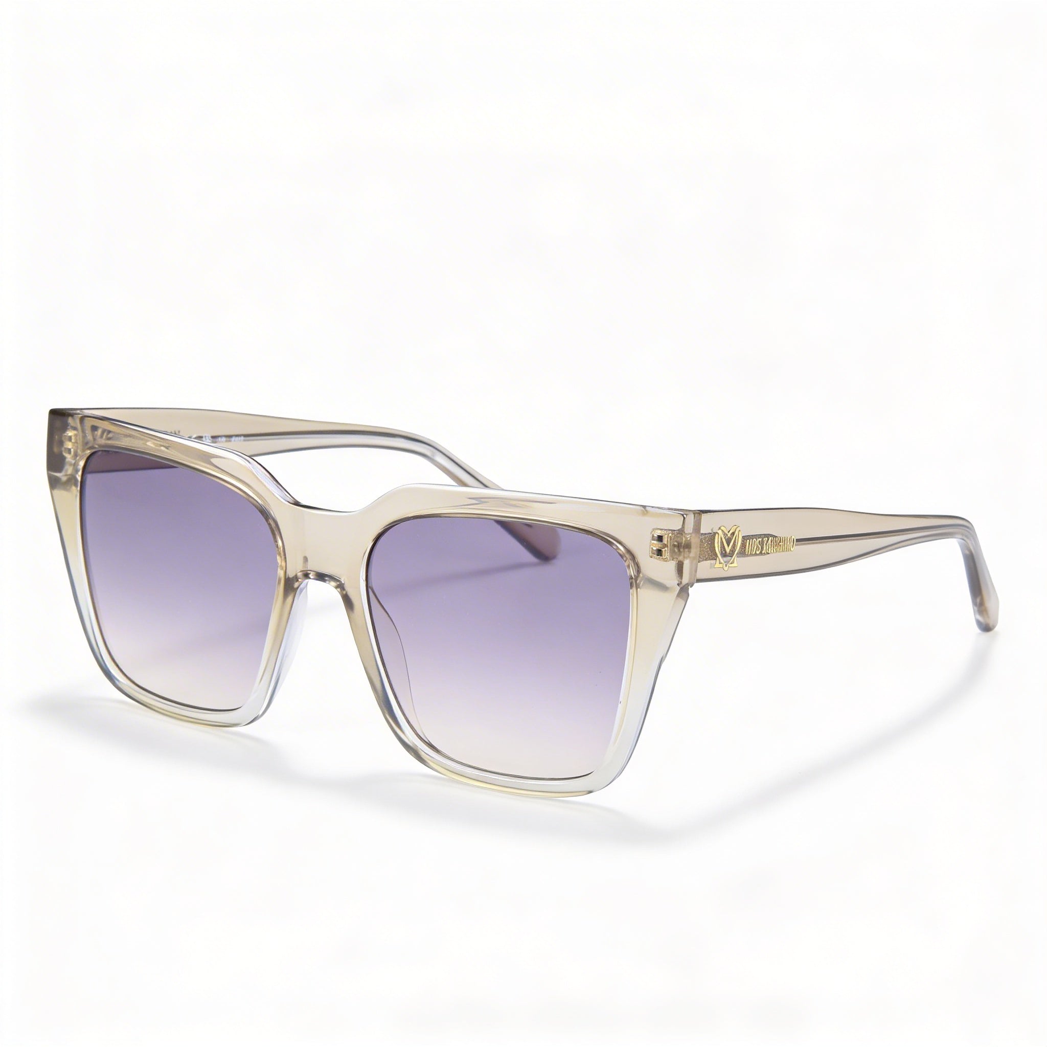 Love Moschino Classic Women's UV Protected Sunglasses, Beige Violet Cellulose Propionate Frame, Grey Fuchsia Lenses, 52mm, Photo 1