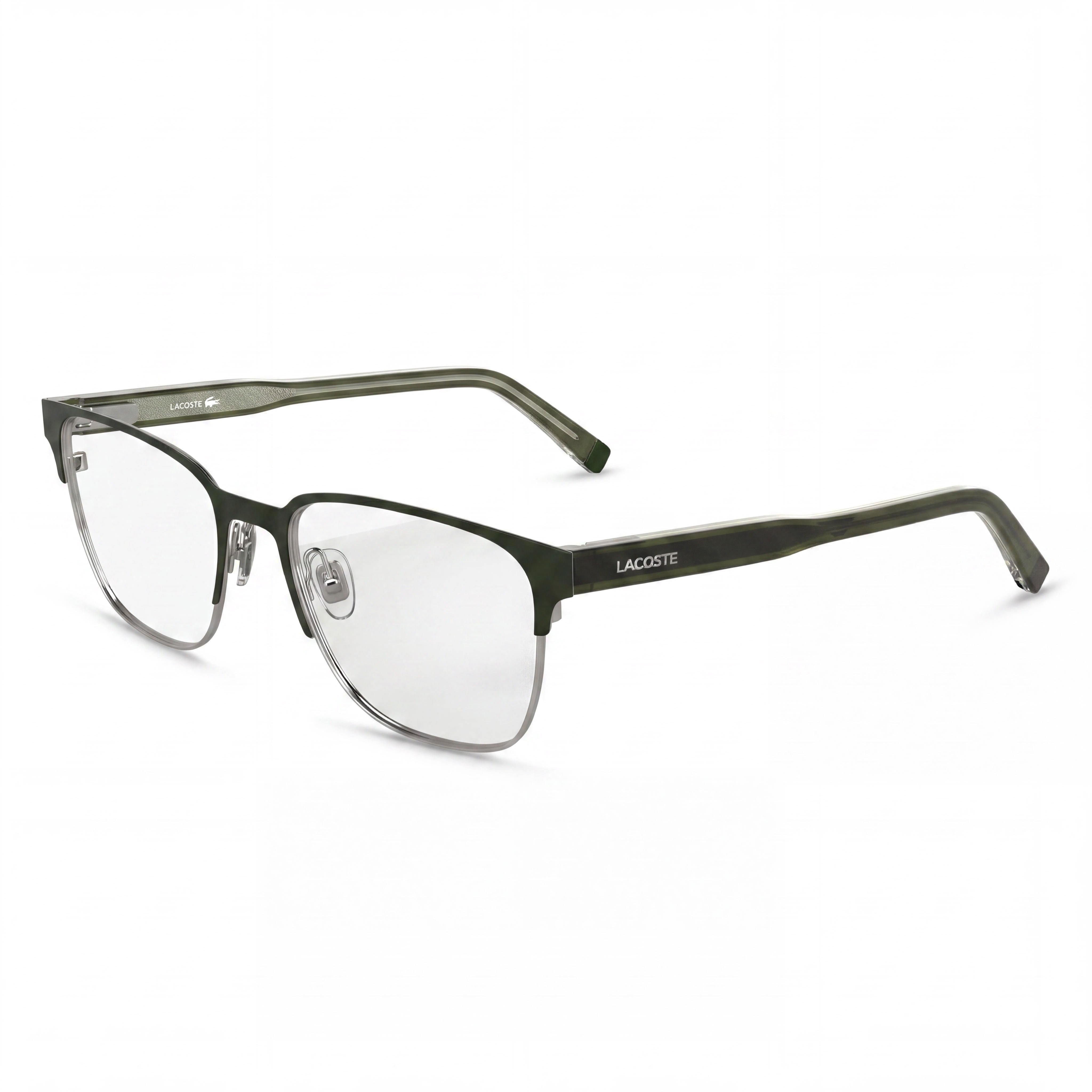 Gafas Lacoste Modern unisex, montura y lentes verde caqui mate, policarbonato, ancho de lente 53 mm, Photo 1