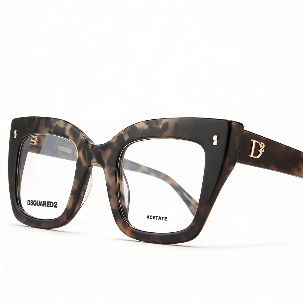 Dsquared2 Modern Women's Acetate Frame Sunglasses in Grey Havana, with Grey Havana Lenses, Size 47-25-145mm