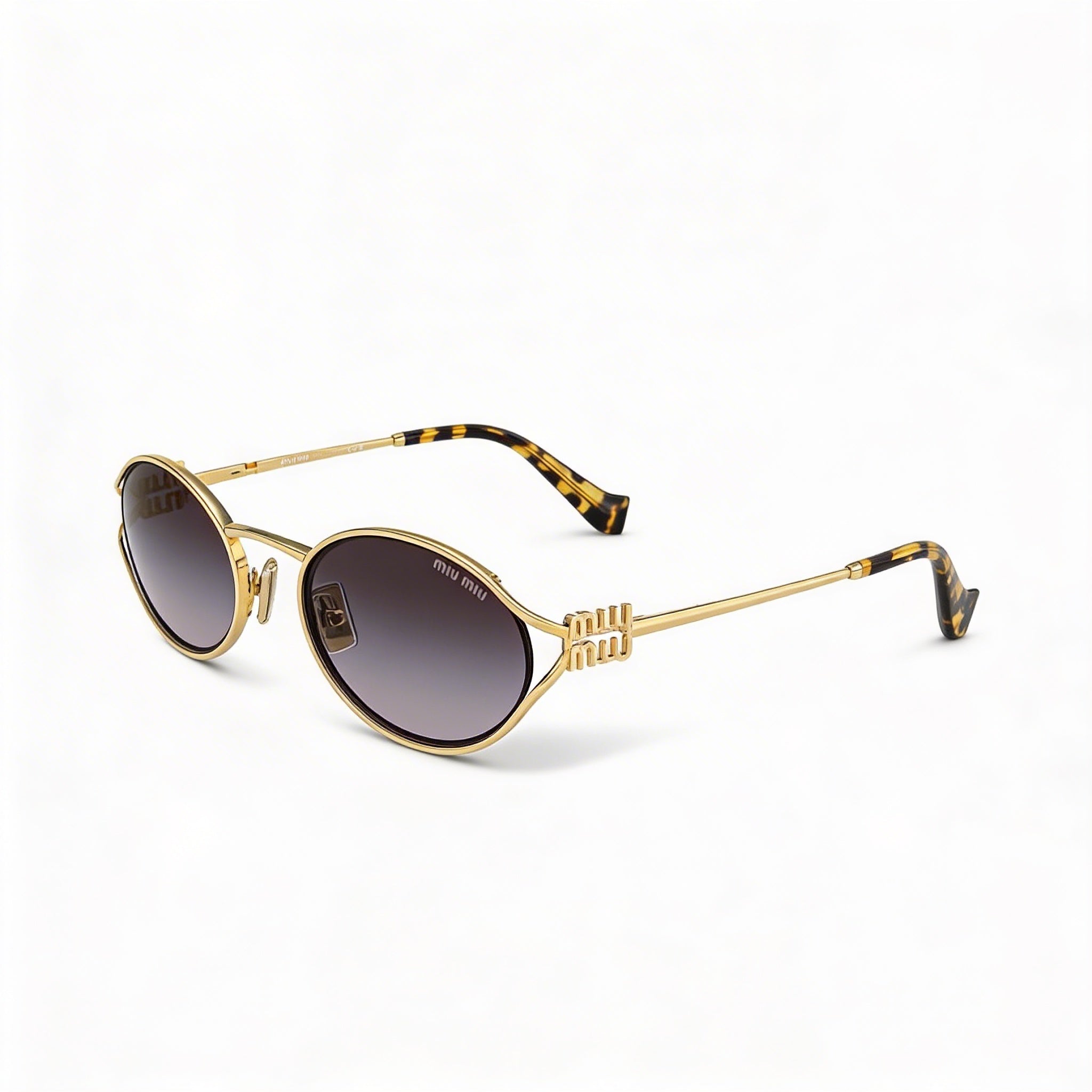 Miu Miu Modern Women's Multi-Coloured Metal Sunglasses with Grey Gradient Lenses and 100% UV Protection, Photo 1