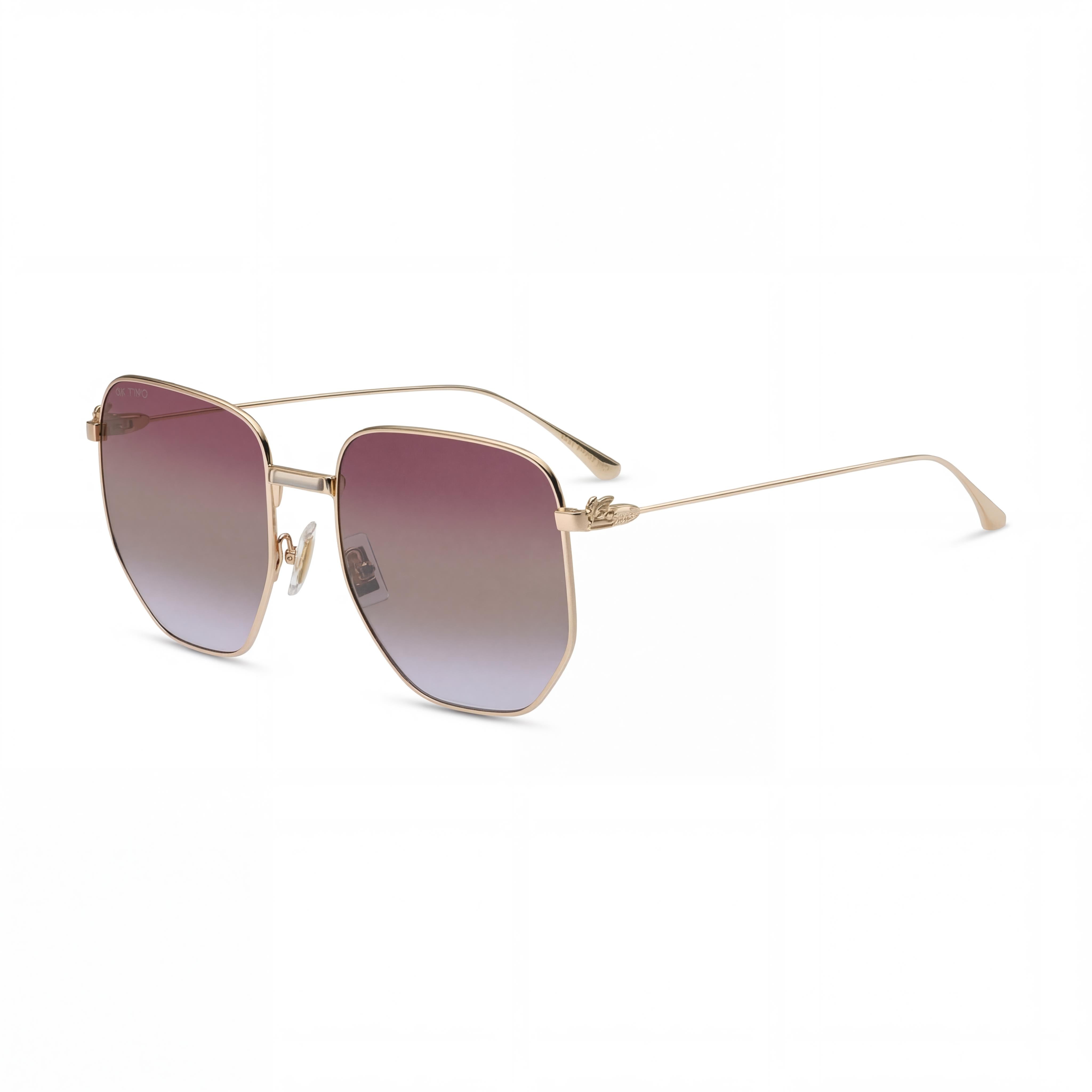 Etro Casual Mujer Montura Metálica Oro Rosa, Lentes No Polarizadas Doble Sombra Arena Malva 60mm, Photo 1