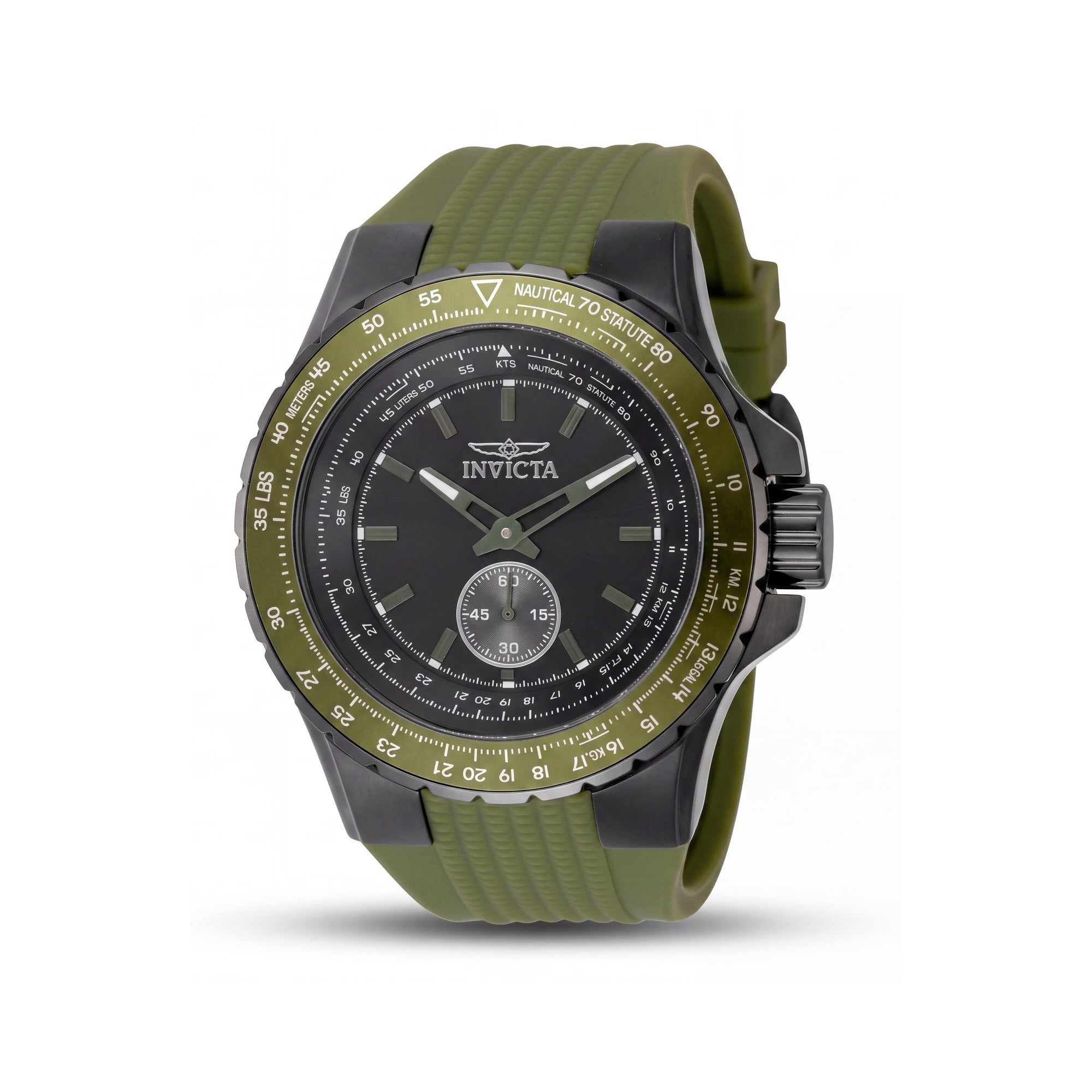 Invicta Aviator 49311 Unisex Quartz Wrist Watch with Black Dial, Stainless Steel Case, 50mm, Photo 1