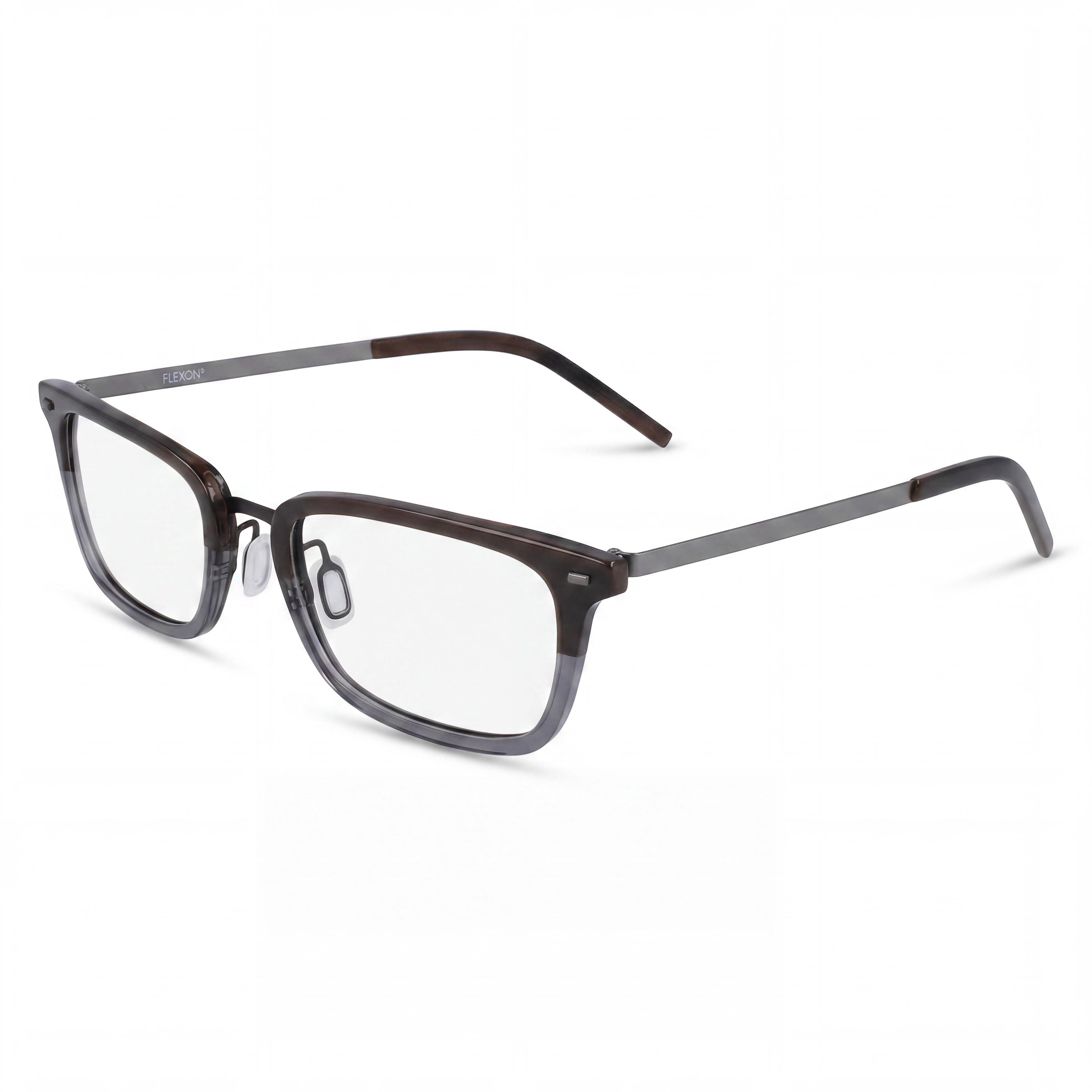 Flexon B2021 Unisex Metal Brown Horn Eyeglasses 54mm, Photo 1