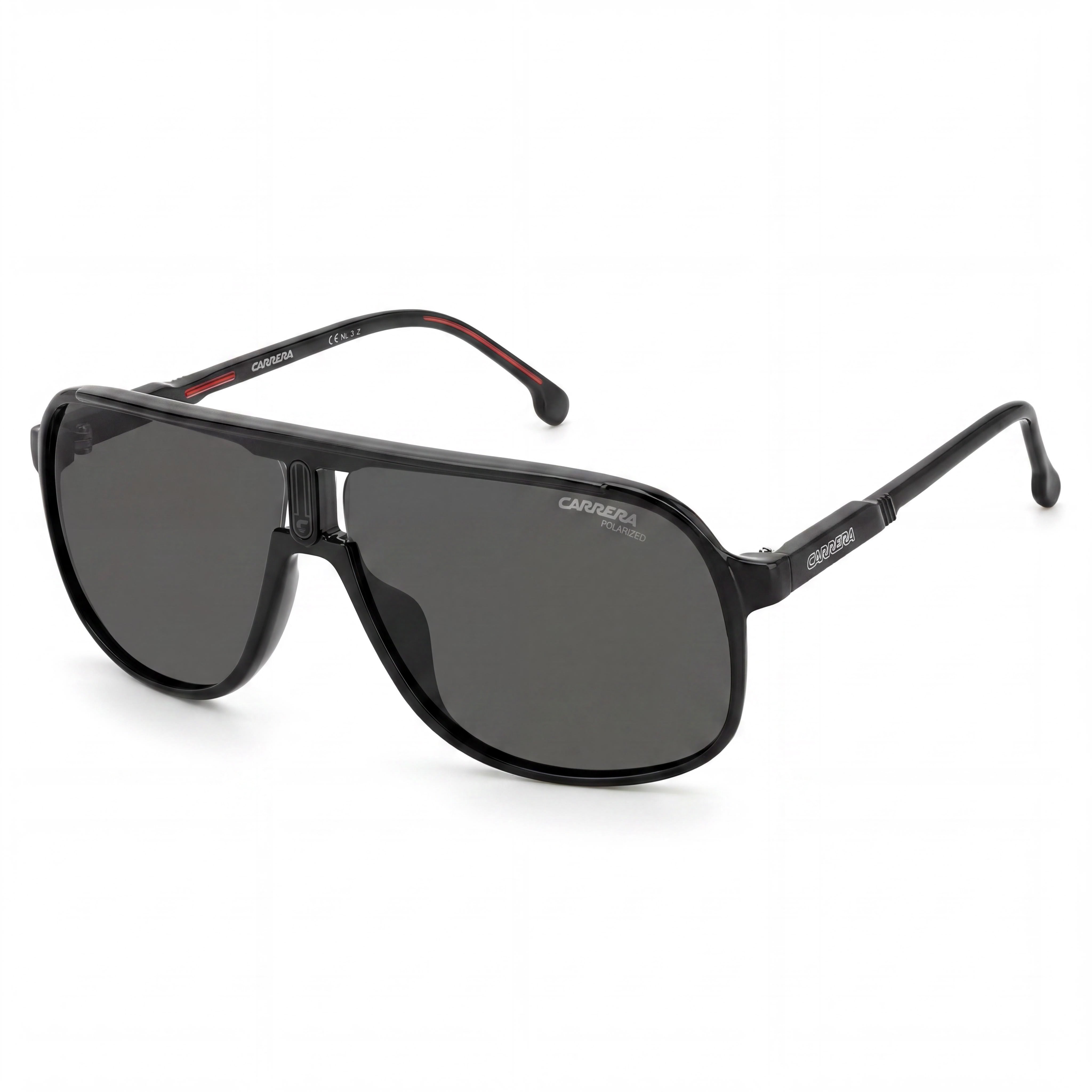 Carrera 1047/S Unisex Black Polyamide Sunglasses with Grey Polarized Lenses & UV Protection 62mm, Photo 1
