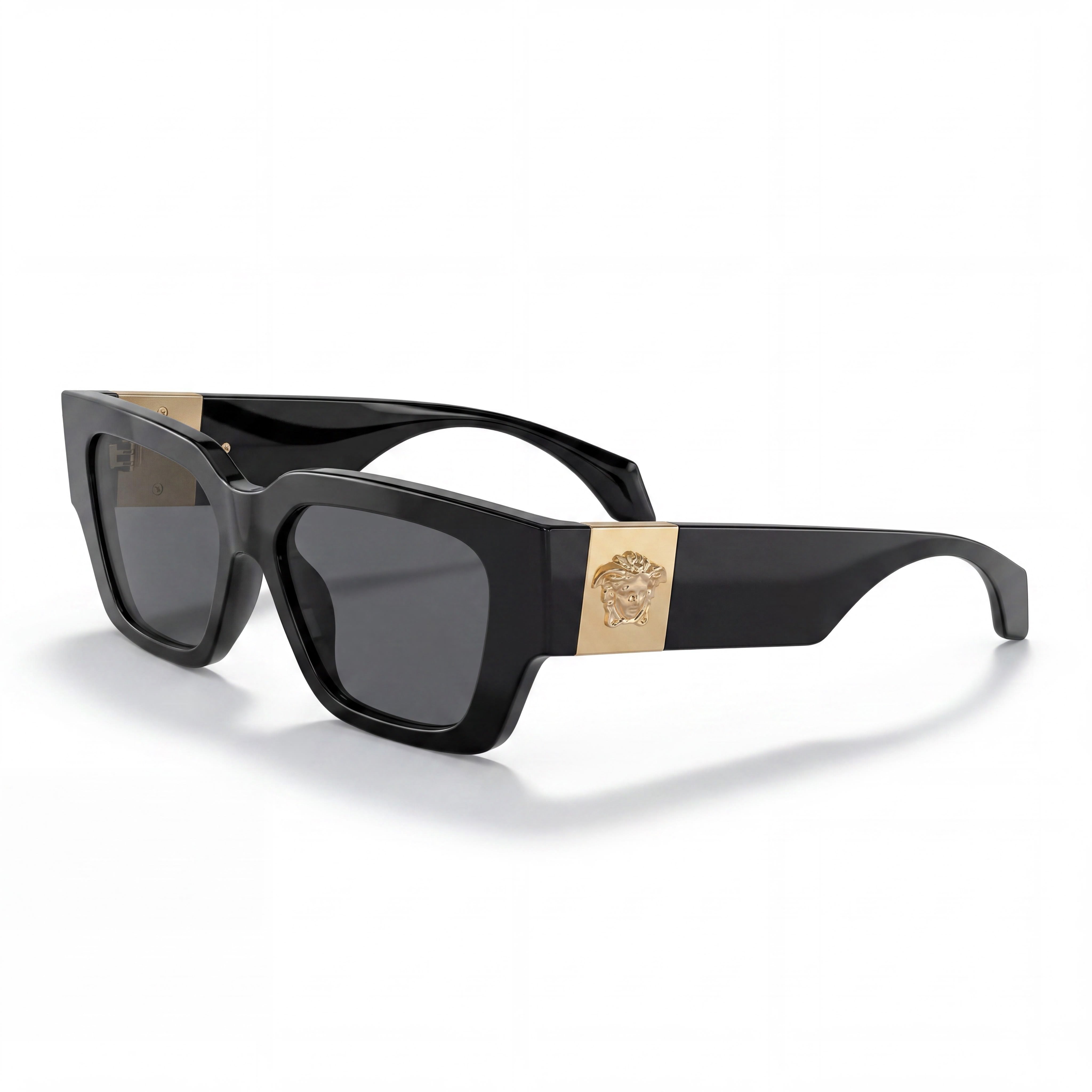 Gafas de sol inyectadas negras clásicas Versace para mujer 53 mm, Photo 1
