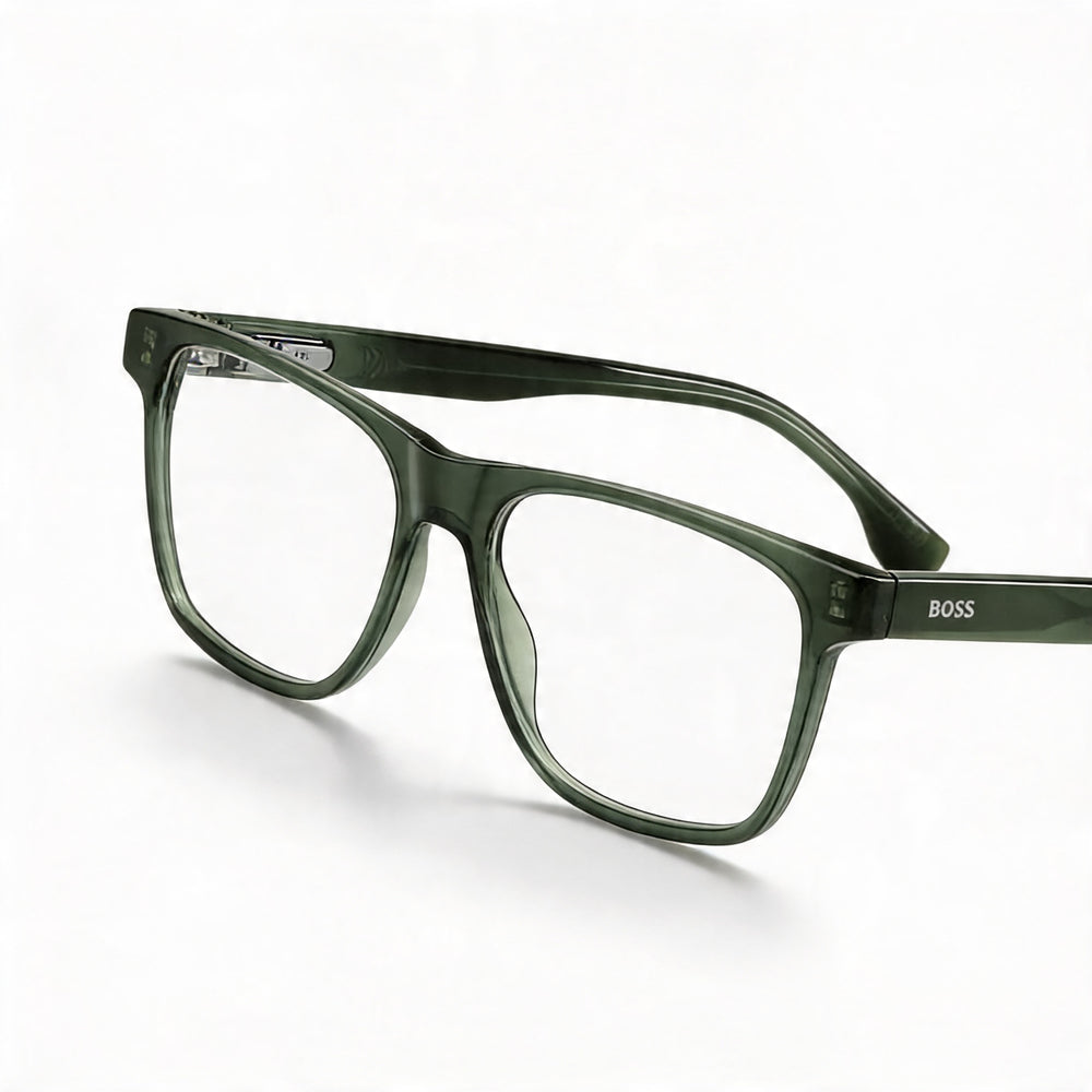 Hugo Boss Classic Men's Green Horn Acetate Frame Non-Polarized Multicolor Polycarbonate Lens Sunglasses 55-17-145mm