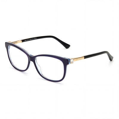 Jimmy Choo Modern JC273 Women's Blue Glitter Acetate Frame Sunglasses with Polycarbonate Lenses, 53mm Lens Width