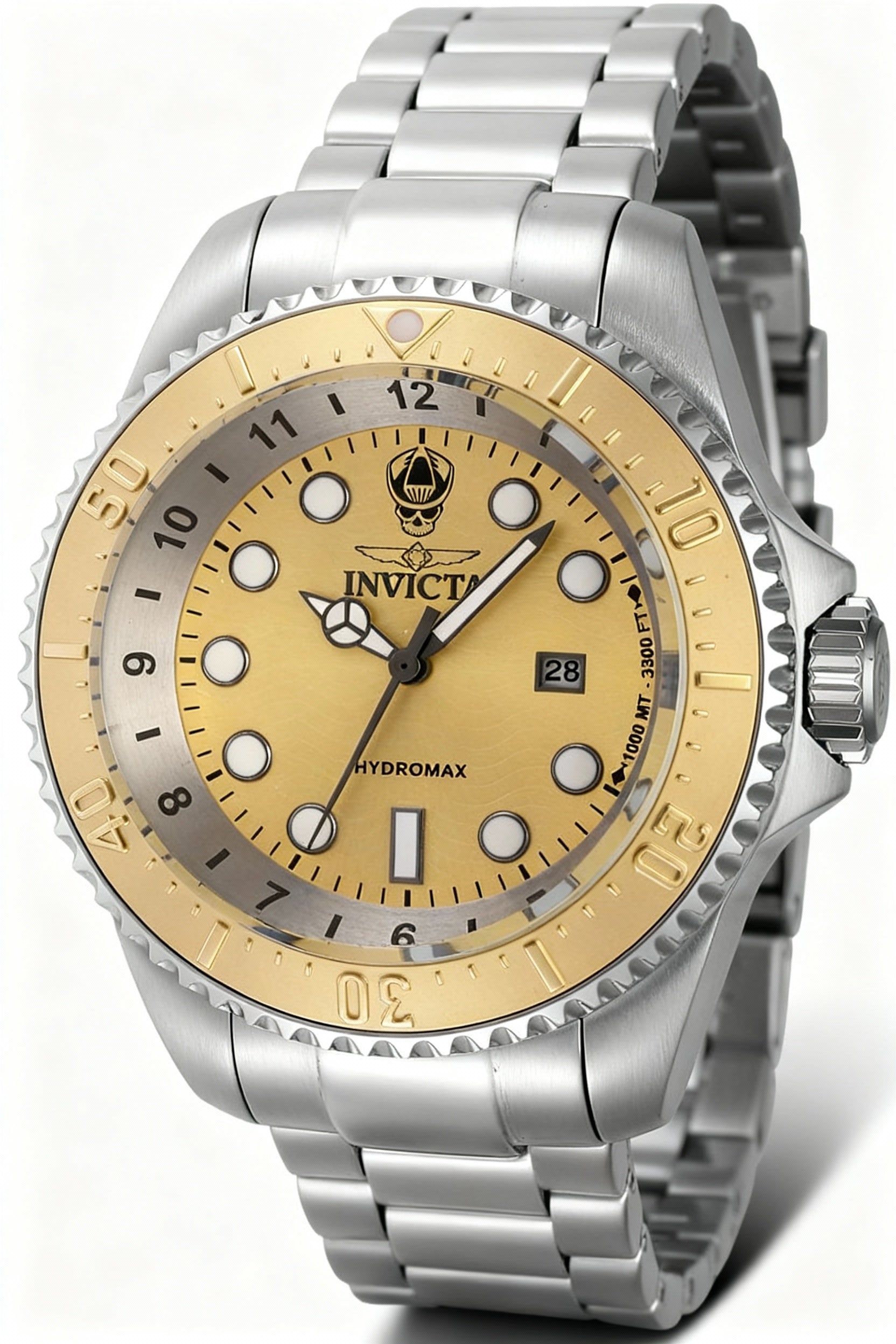 Invicta Hydromax 44746 Unisex Silver & Gold Stainless Steel Quartz Movement Watch 52mm Water Resistant, Photo 1