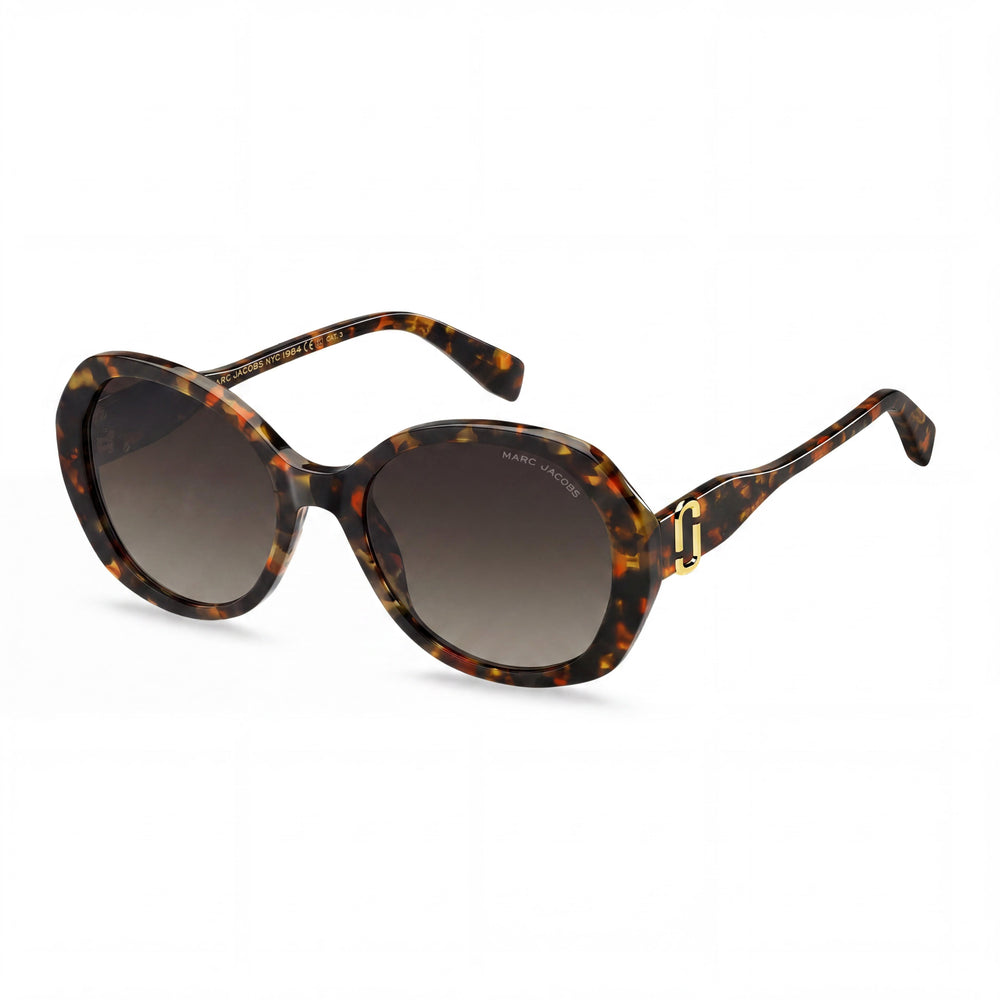 Gafas de sol Marc Jacobs Marc 763/S para mujer, de acetato rojo habana con protección UV y lentes marrones de 55 mm