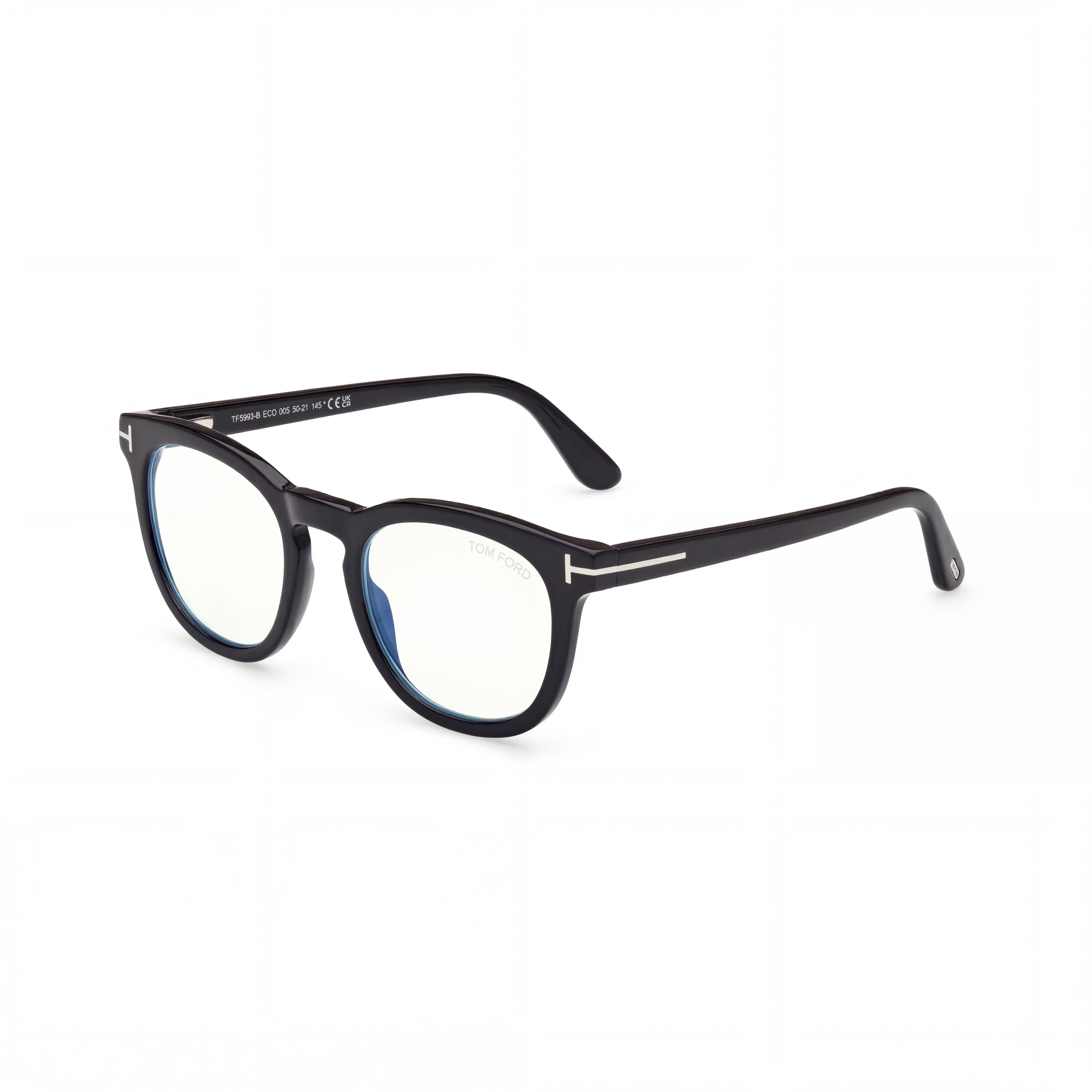 Tom Ford Ft5993-b Unisex Tortoise Shiny Black Smoke Frame Black Lens 50-21-145, Photo 1