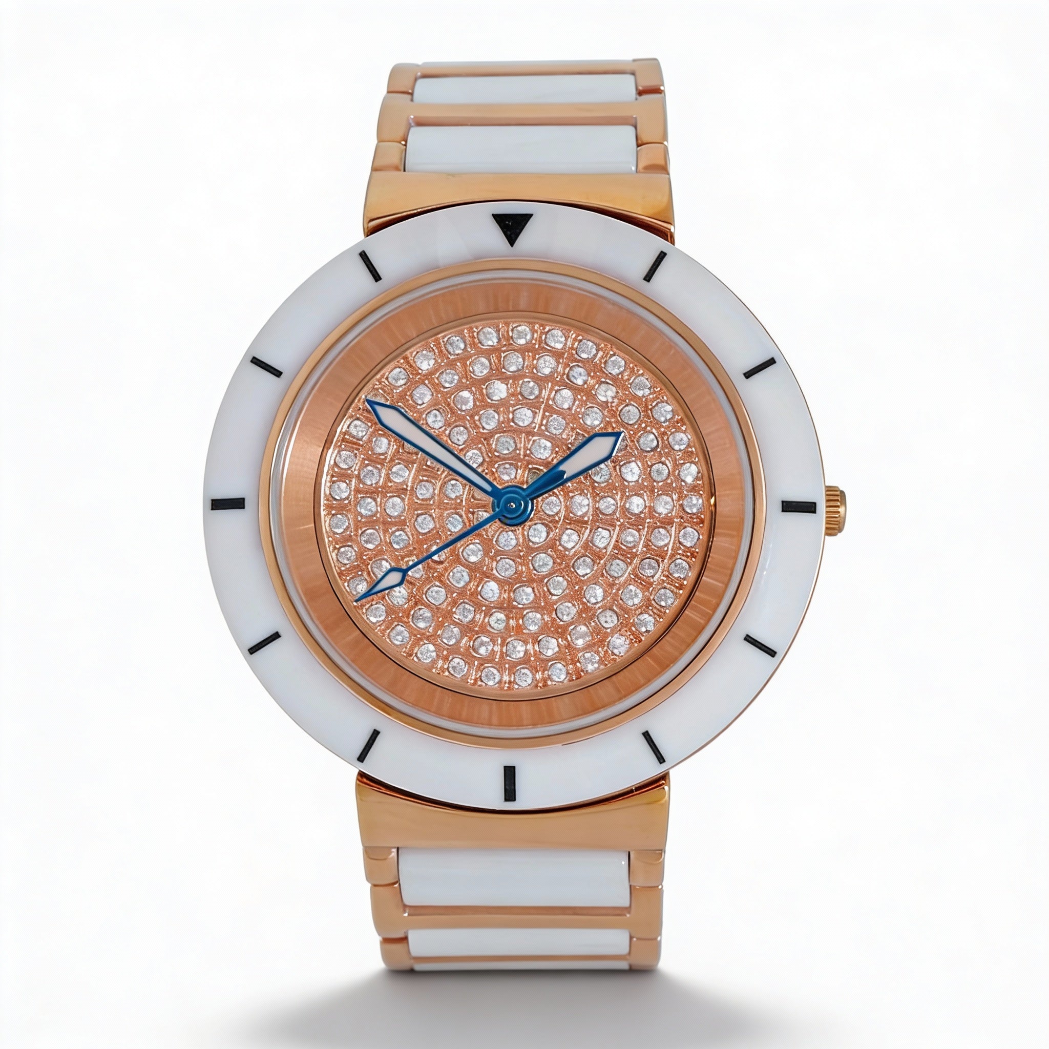 Oniss Women's Toulon ON7262 Rose Gold Tone Stainless Steel Quartz Watch with Silver Dial and Scratch Resistant Mineral Crystal, Photo 1