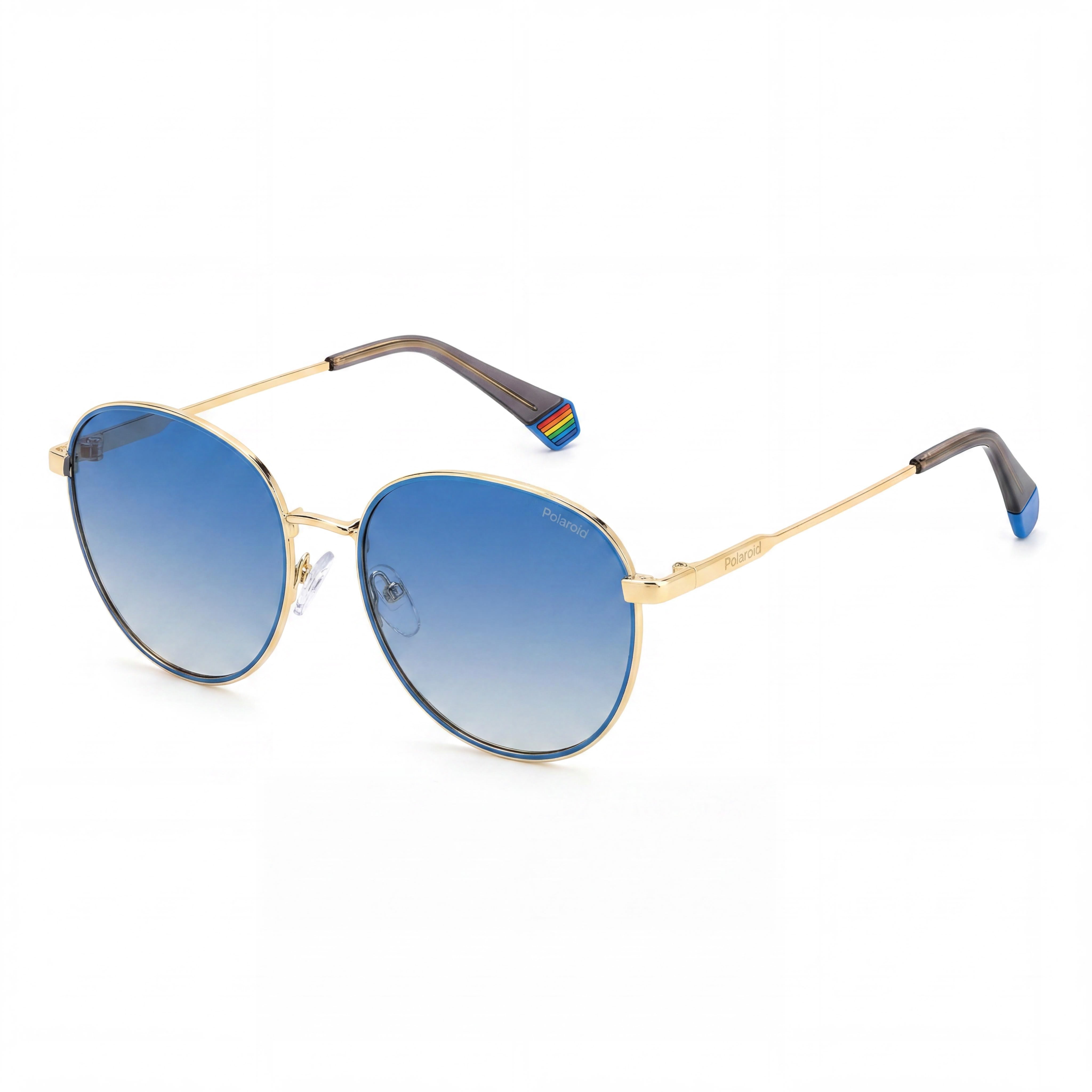 Polaroid Casual Men's Gold Blue Stainless Steel Polarized Sunglasses 56mm, Photo 1