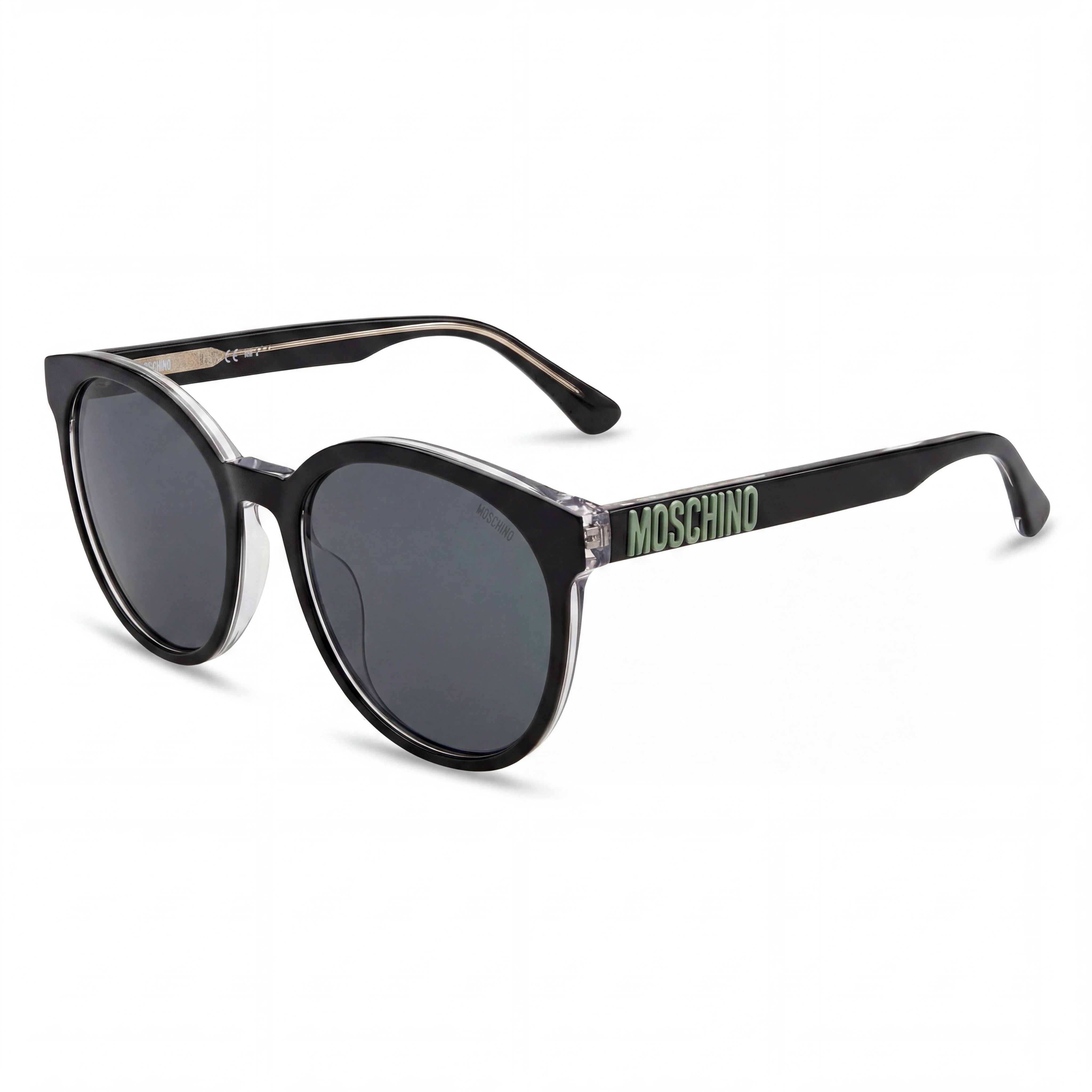 Gafas de sol Moschino informales para mujer con montura de acetato negro y cristales, lentes grises, protección UV, 58 mm, Photo 1