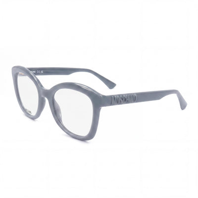 Gafas Moschino Casual para mujer con montura de celulosa azul, lentes de 51 mm, puente de 19 mm y patillas de 140 mm.