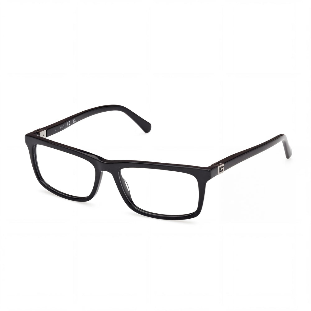 GUESS Gu50190 Gafas Unisex con Montura de Plástico Negro Brillante y Lentes de Policarbonato, 56mm de Ancho de Lente, 16mm de Puente, 150mm de Patillas