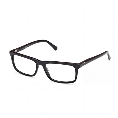 GUESS Gu50190 Gafas Unisex con Montura de Plástico Negro Brillante y Lentes de Policarbonato, 56mm de Ancho de Lente, 16mm de Puente, 150mm de Patillas