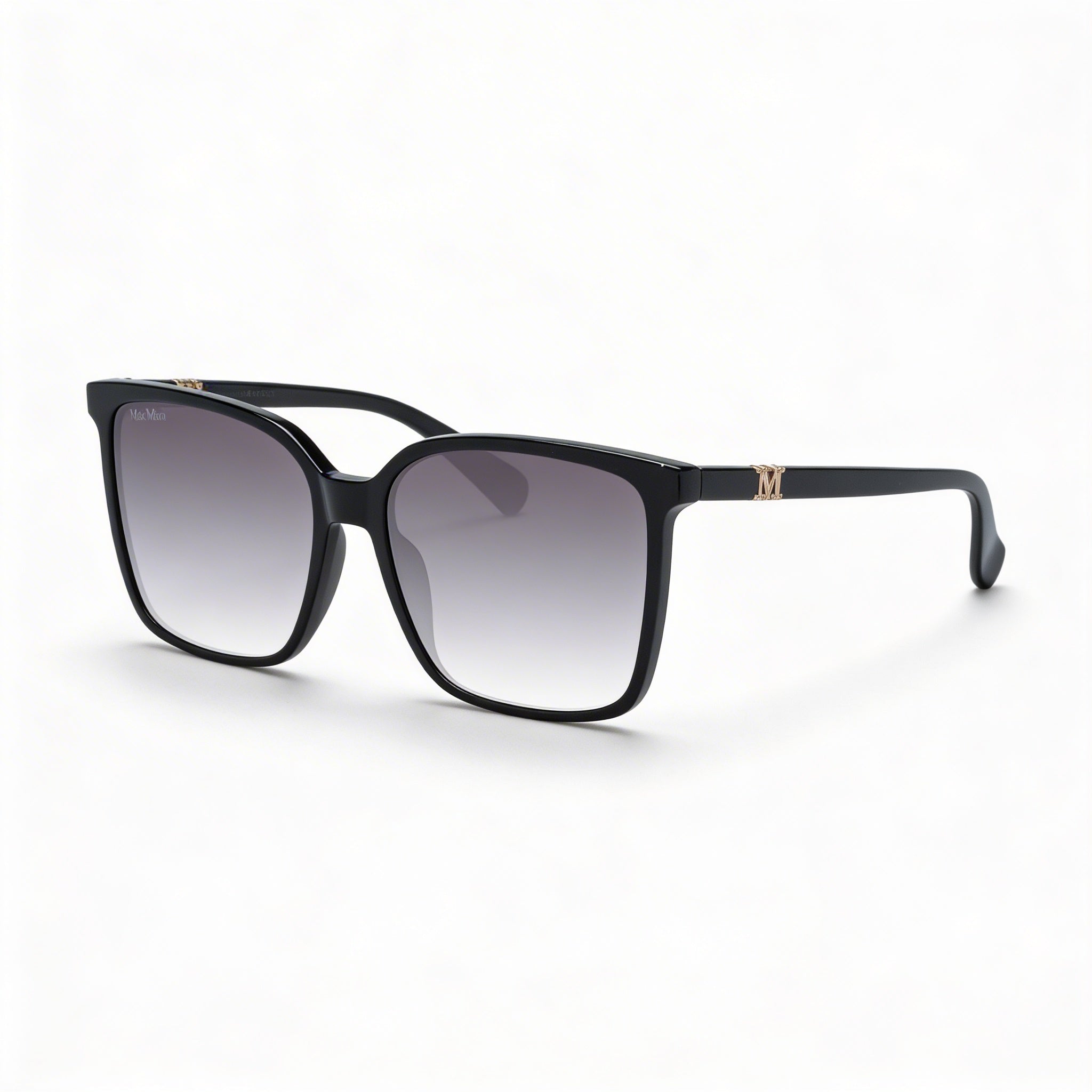 Gafas de sol MaxMara Casual para mujer con montura de plástico, negro brillante/gris degradado, lentes ahumadas degradadas, protección UV, 57 mm, Photo 1