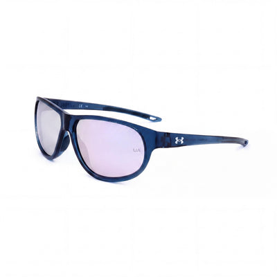 Gafas de sol Under Armour UA Intensity TR90 Wrap para mujer con protección UV, montura azul patchwork, lentes multicapa extra blancas, 59 mm