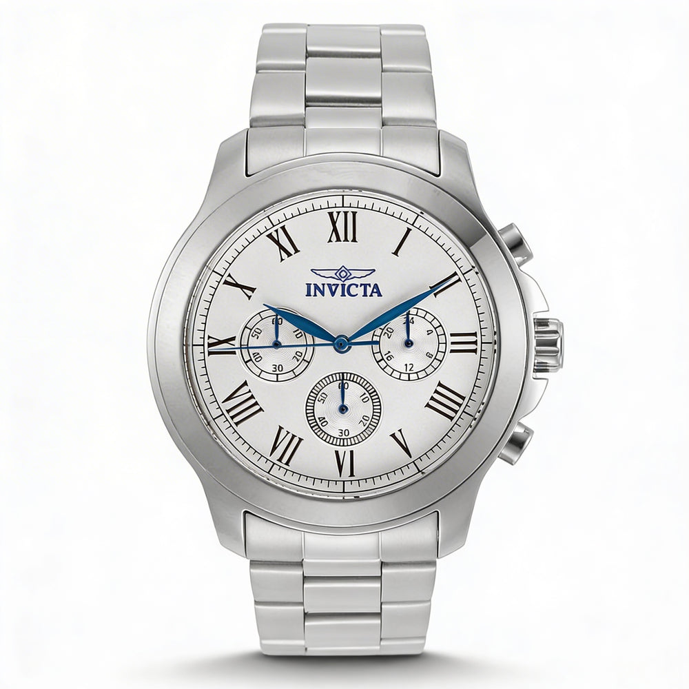 Invicta Men's Quartz Watch, Chronograph Functionality, Stainless Steel Case and Bracelet, 44mm