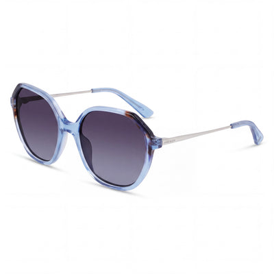 Anne Klein Ak7075 Women's Blue Plastic Square Sunglasses with Grey Gradient Lenses UV Protected 55mm