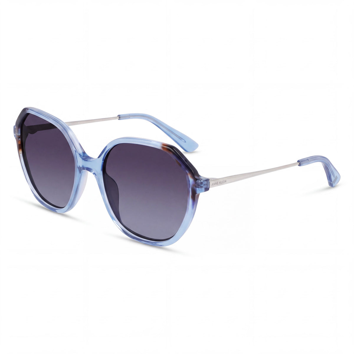 Anne Klein Ak7075 Women's Blue Plastic Square Sunglasses with Grey Gradient Lenses UV Protected 55mm, Photo 1