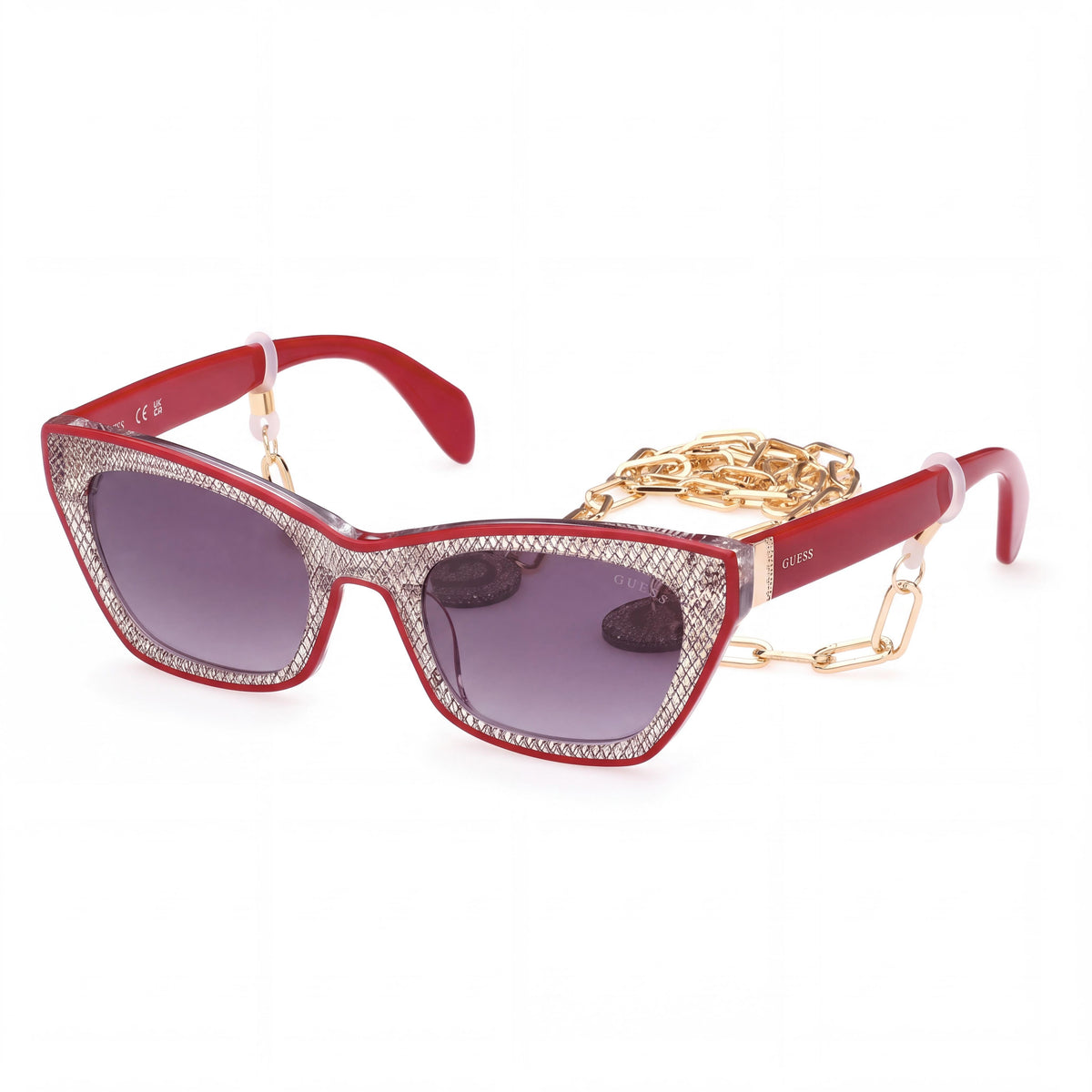 GUESS Casual Women's Bordeaux Gradient Smoke Plastic Frame UV Protection Sunglasses 53mm, Photo 1