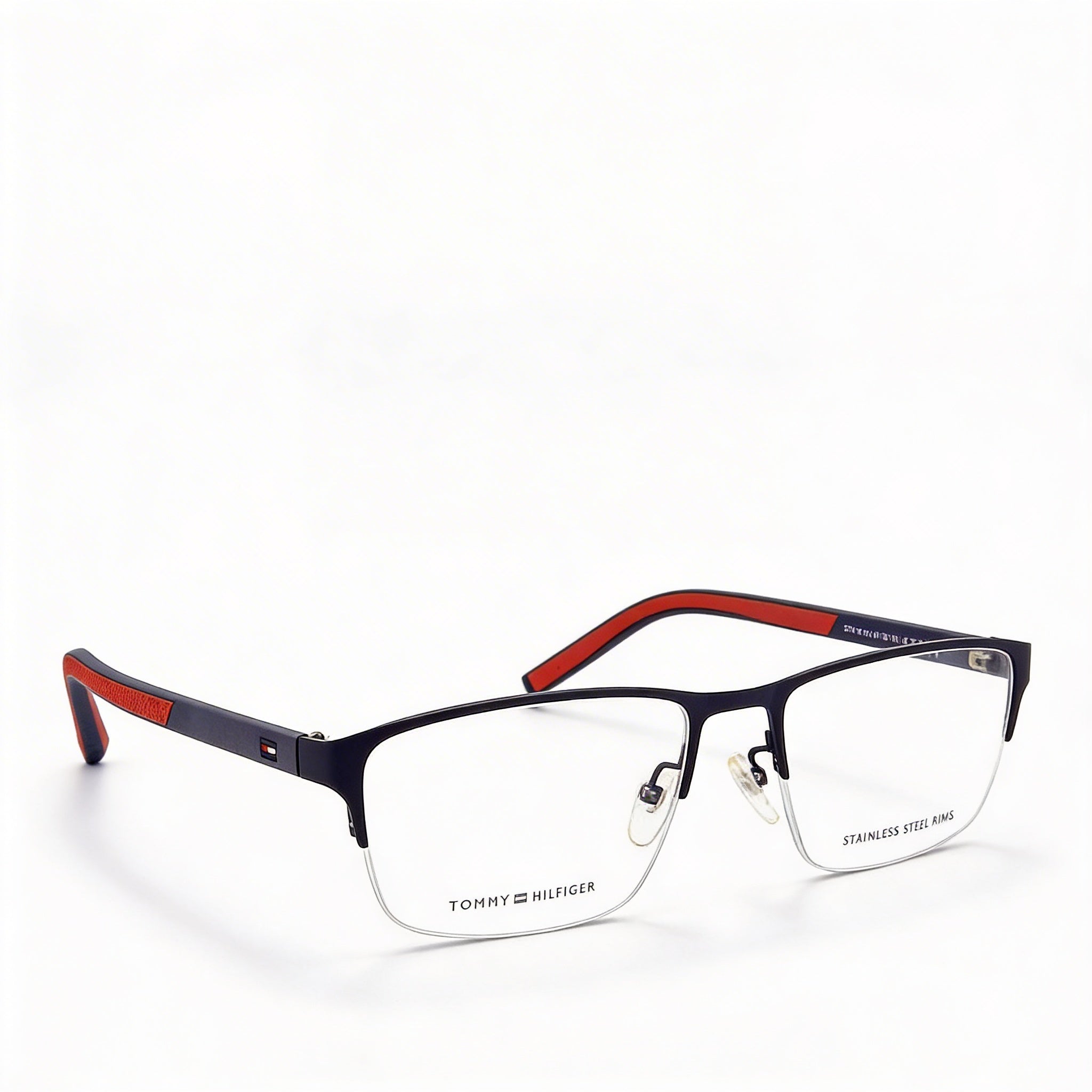 Monturas ópticas Tommy Hilfiger Th 1577/F unisex de aleación de acero azul mate con lentes de policarbonato de 57 mm, Photo 2