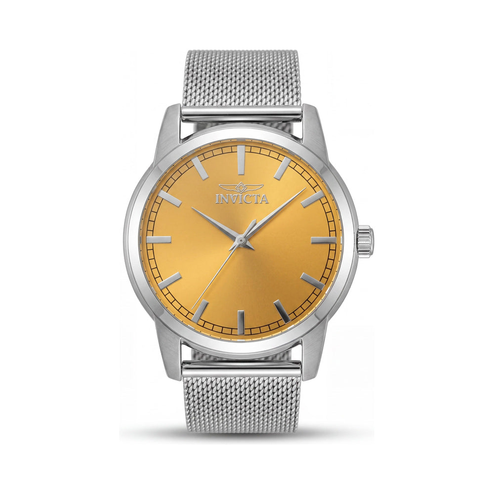 Invicta Celestial 48506 Reloj Unisex de Pulsera de Cuarzo de 43 mm - Caja de Acero Inoxidable Plateada, Esfera Amarilla