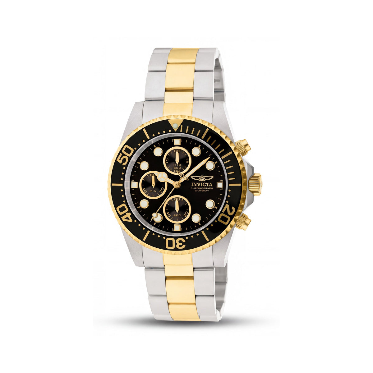 Invicta Men's Pro Diver 1772 Chronograph Luminous Two-Tone Gold Stainless Steel 200M Watch 43mm, Photo 1