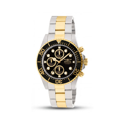 Invicta Men's Pro Diver 1772 Chronograph Luminous Two-Tone Gold Stainless Steel 200M Watch 43mm