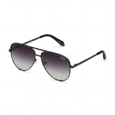 QUAY AUSTRALIA High Key Large Women's Black Fade Metal Polarized UV Protection Sunglasses